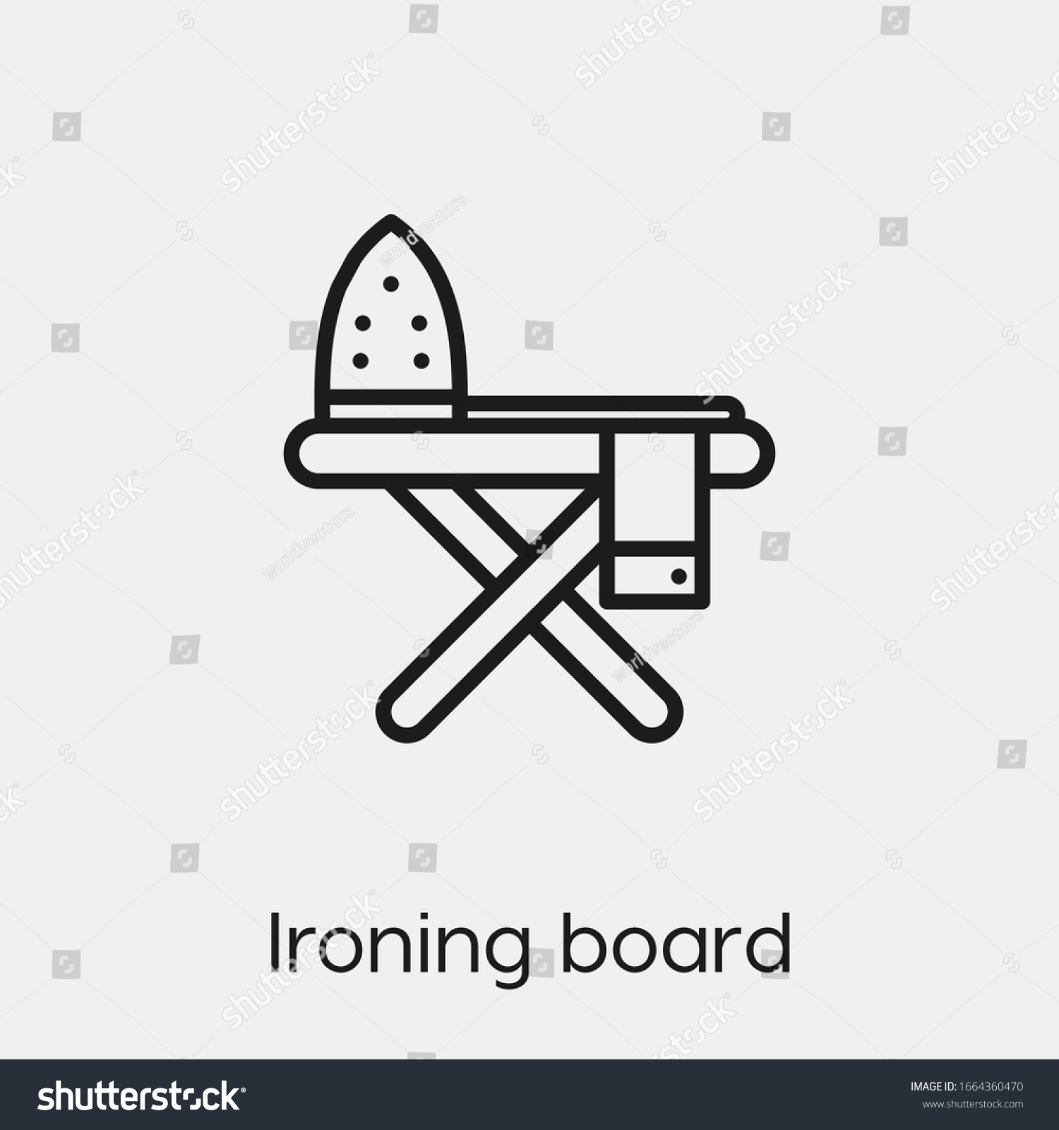 Ironing Board Icon Vector Linear Style Stock Vector Royalty Free