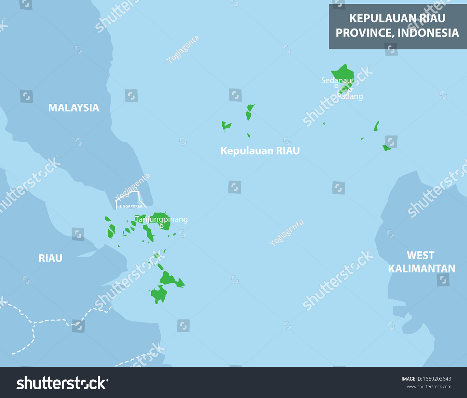 Kepulauan Riau Province Map Indonesia Country Stock Vector Royalty