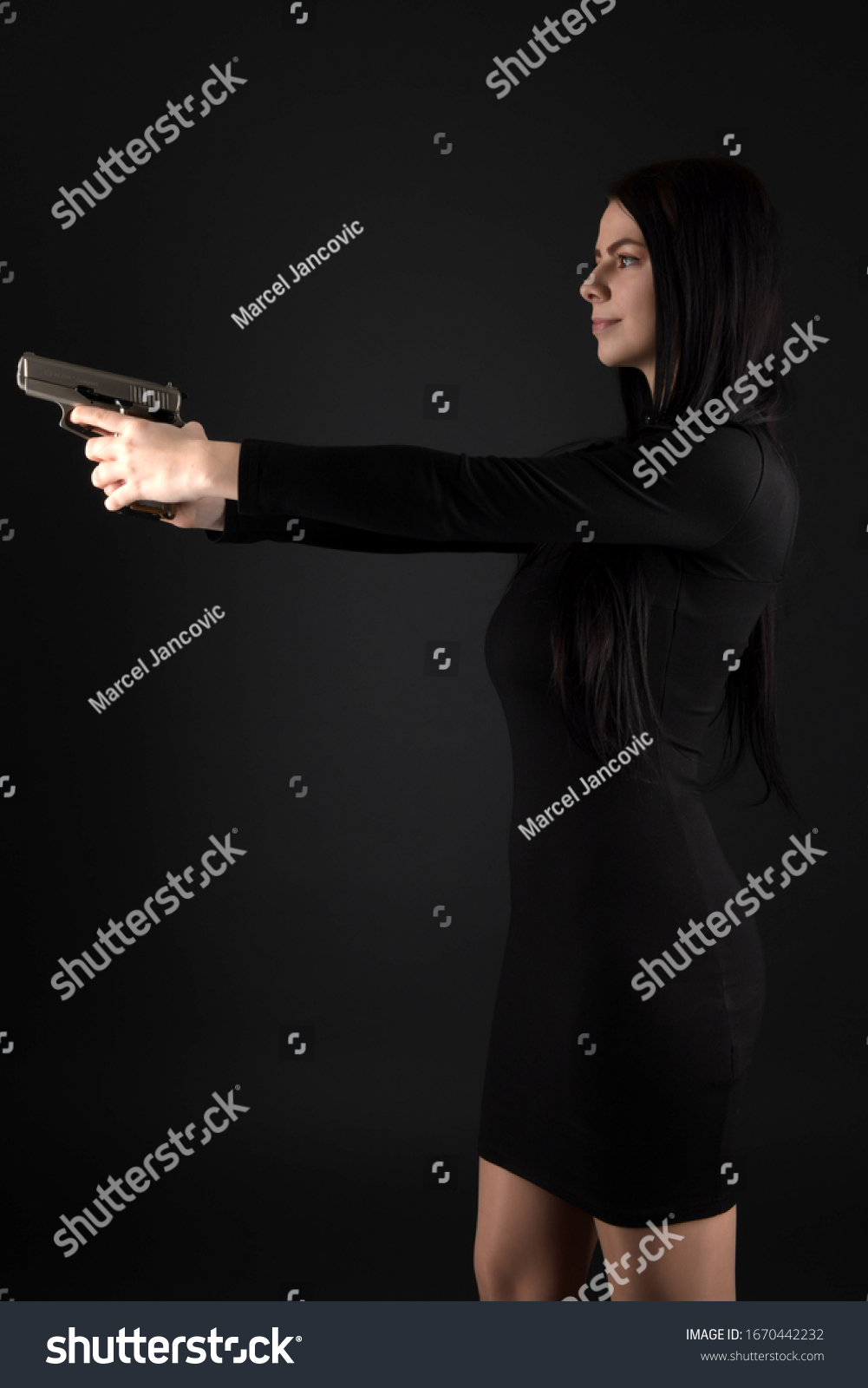 Sexy Woman Gun Stock Photo 1670442232 Shutterstock