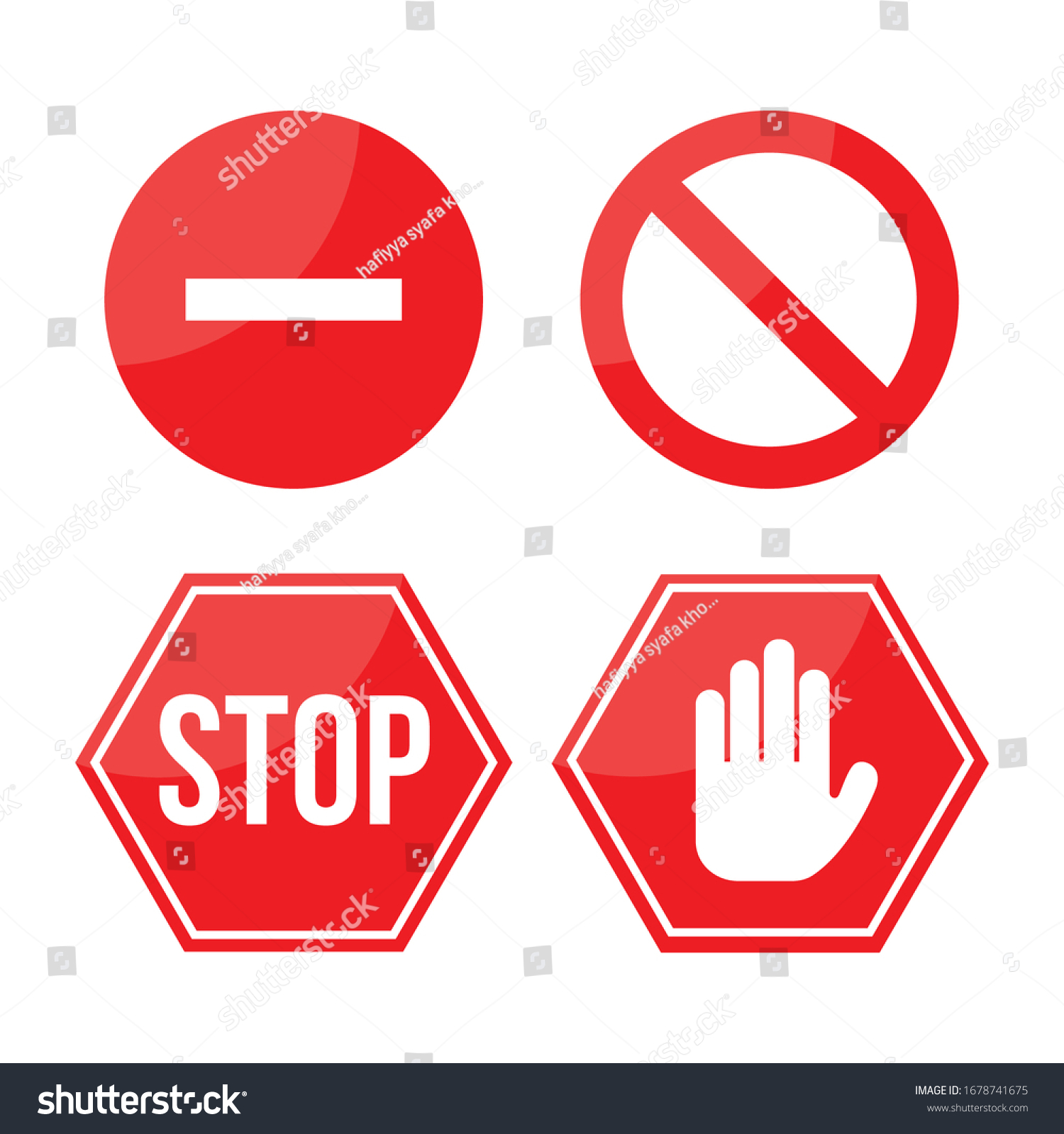 Traffic Sign Stop Set Vector Illustration Stock Vector Royalty Free Shutterstock