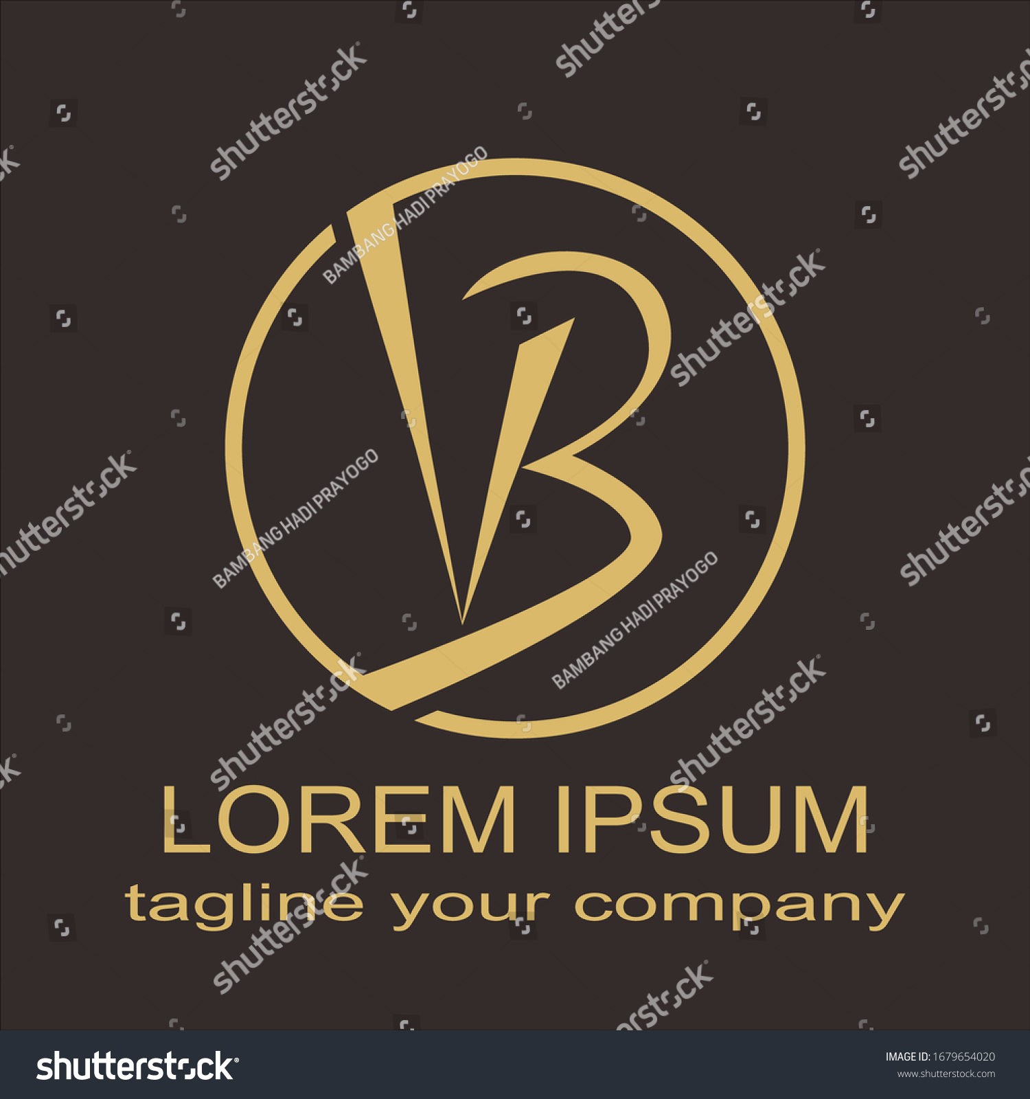 Initial Gold Vb Letter Logo Black Stock Vector Royalty Free