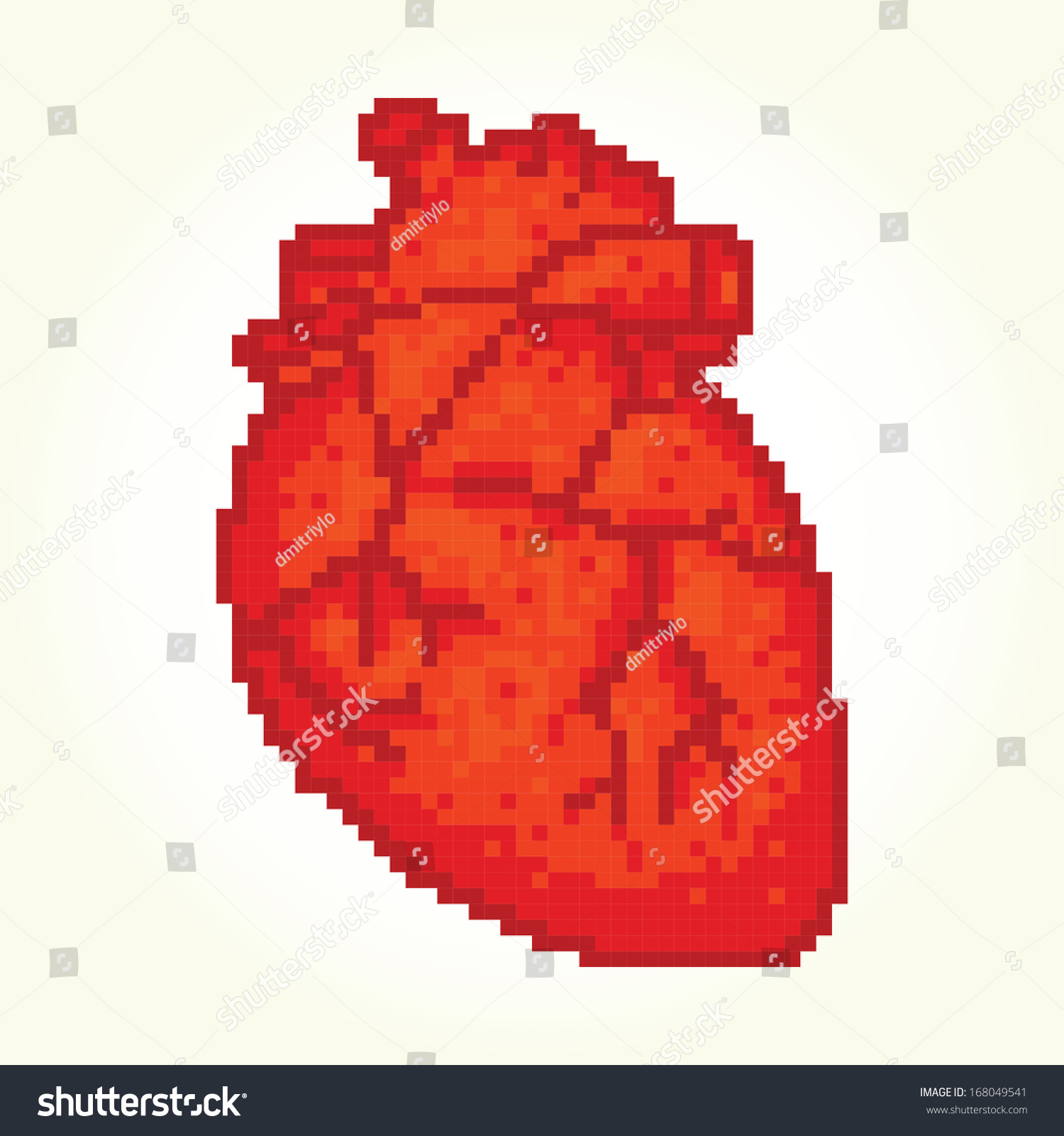 Pixel Art Heart Isolated Vector vector de stock libre de regalías