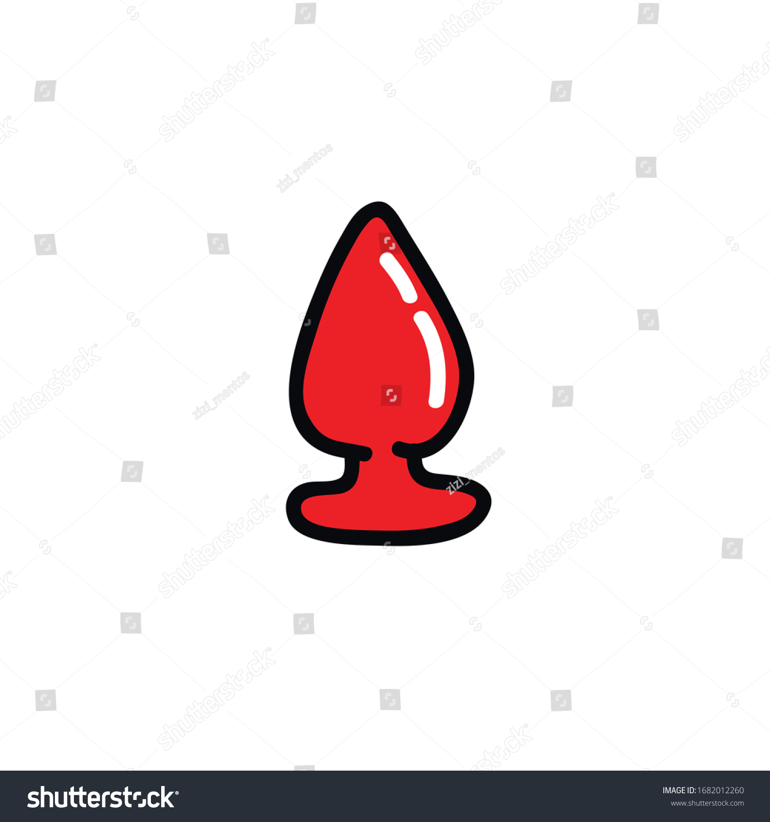 Anal Plug Doodle Icon Vector Illustration Stock Vector Royalty Free