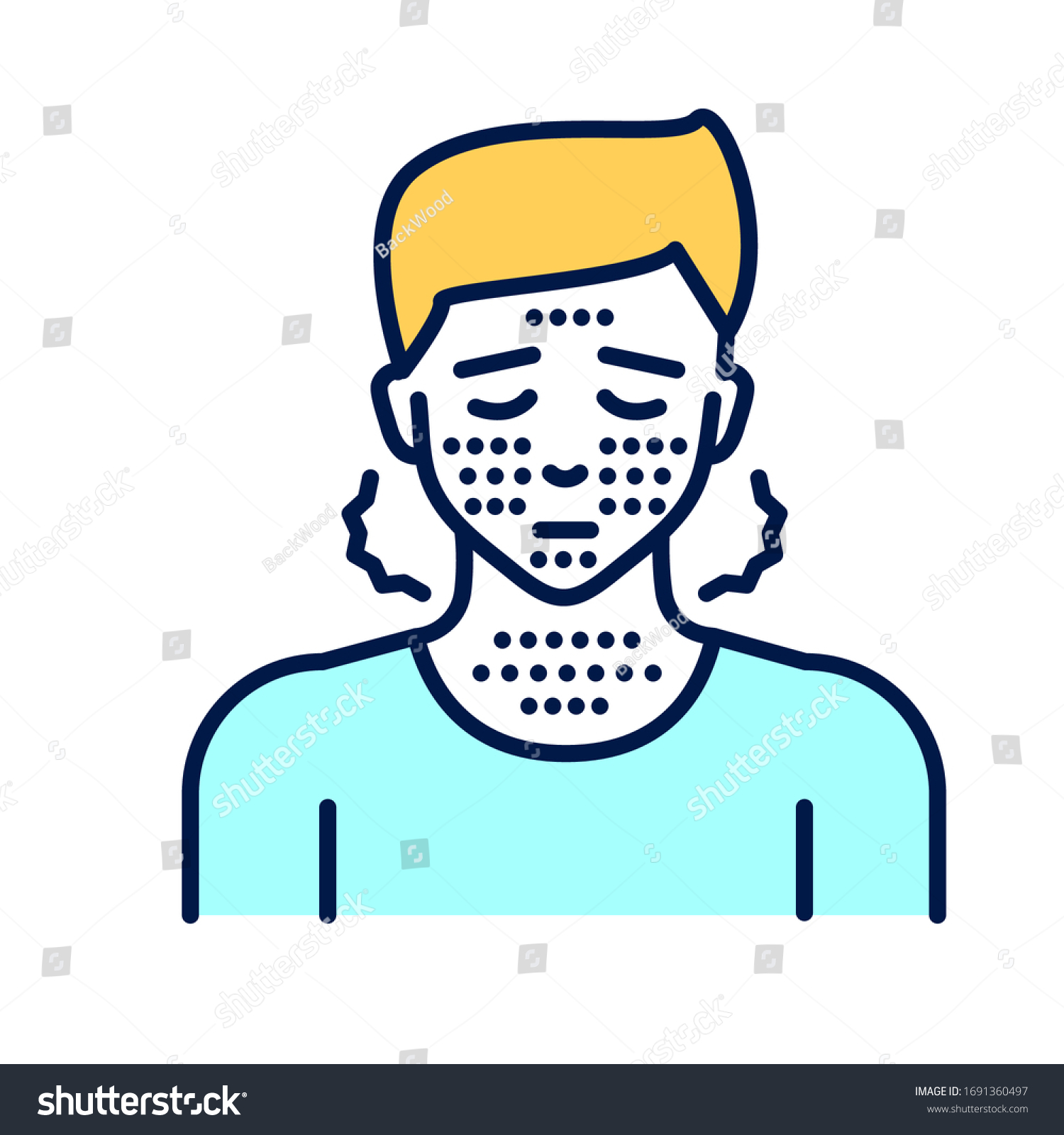 Skin Rash Line Color Icon Dermatological Stock Vector Royalty Free