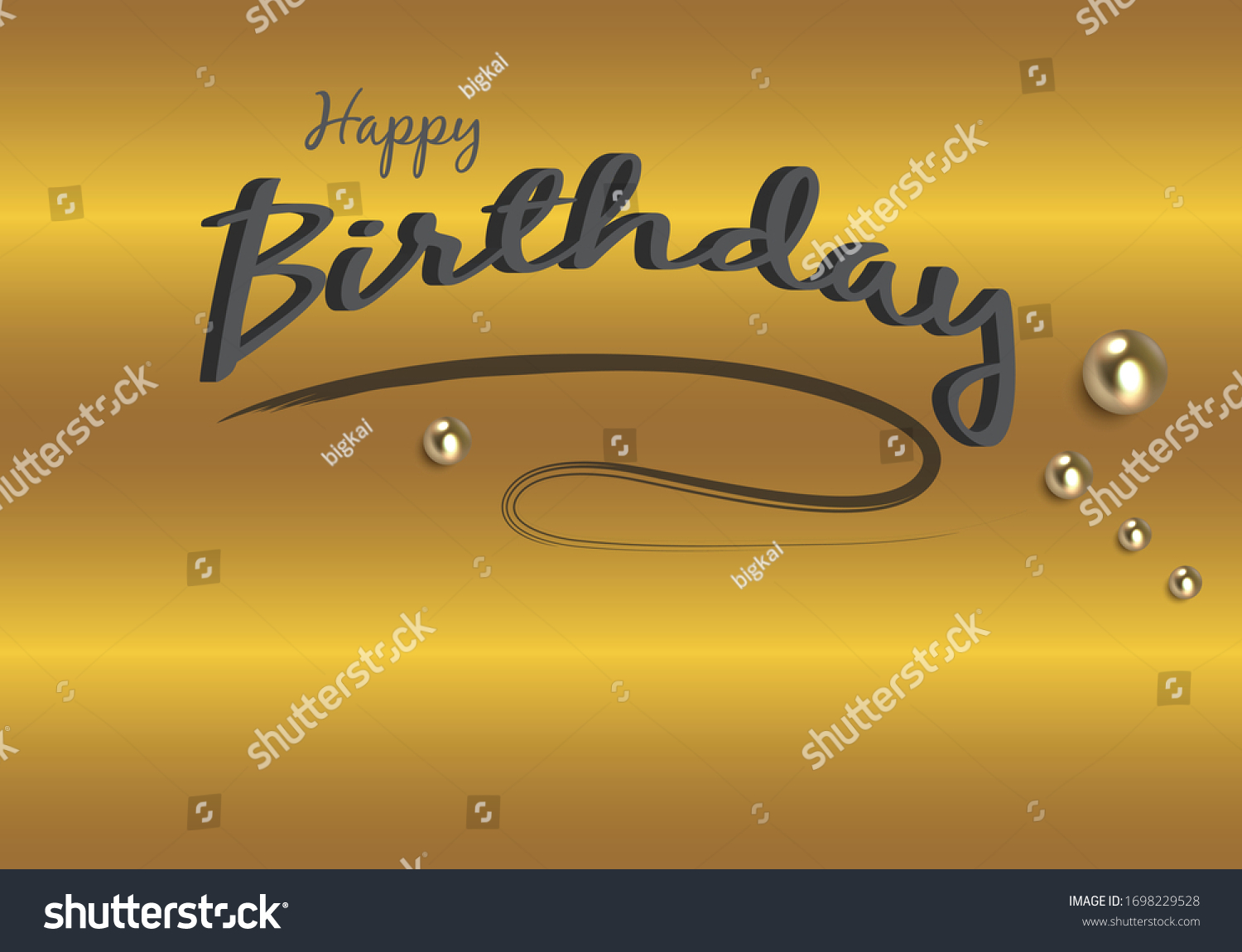 Happy Birthdaybeautiful Greeting Card Scratched Calligraphy Stock