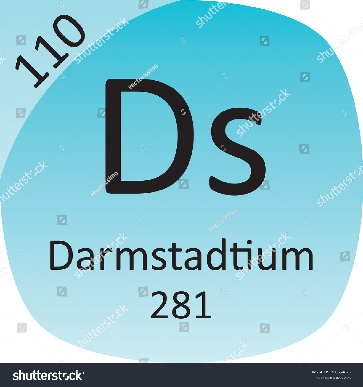 Round Periodic Table Element Symbol Darmstadtium Stock Vector Royalty