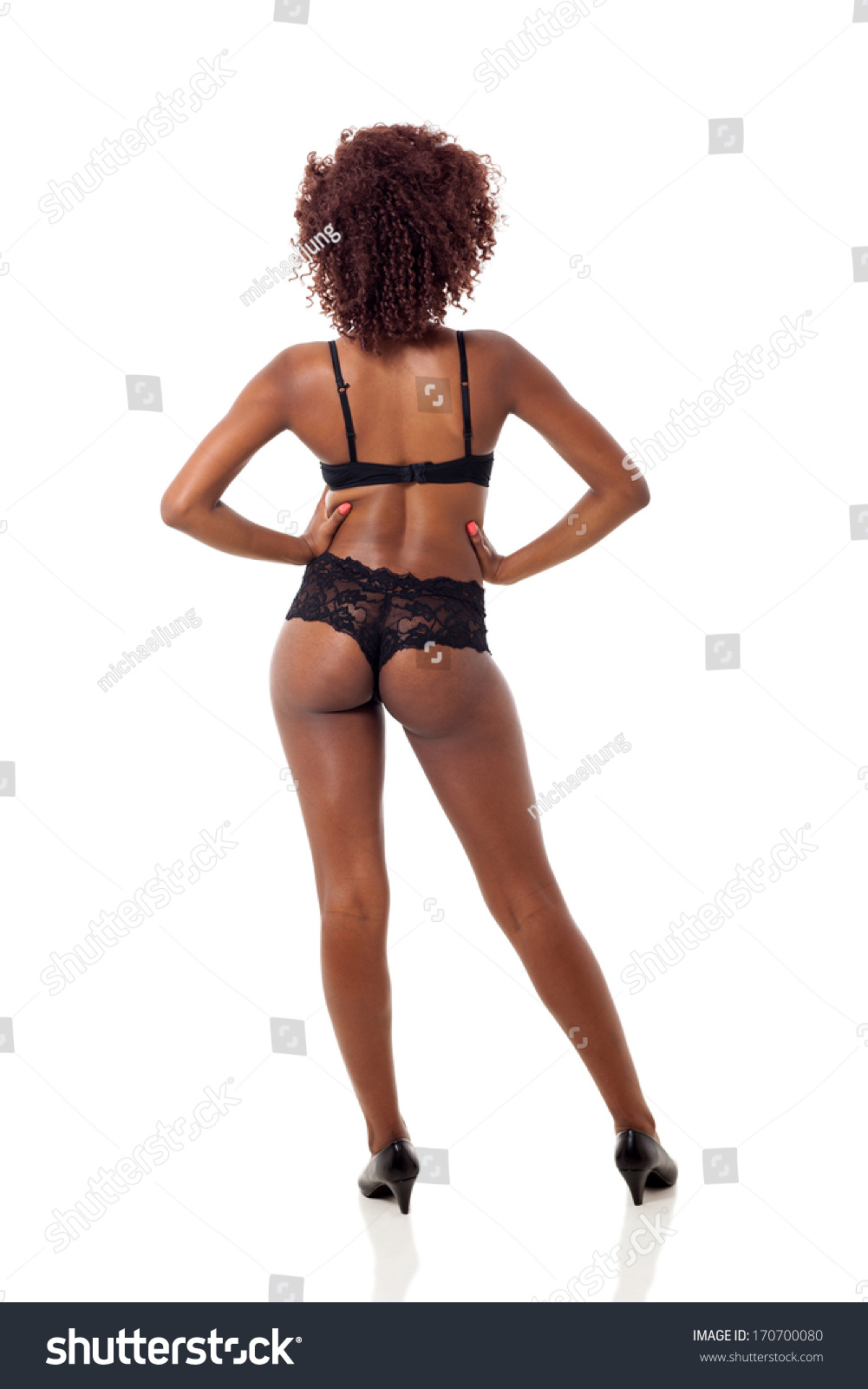 Rear View Sexy African Woman Lingerie Stock Photo 170700080 Shutterstock