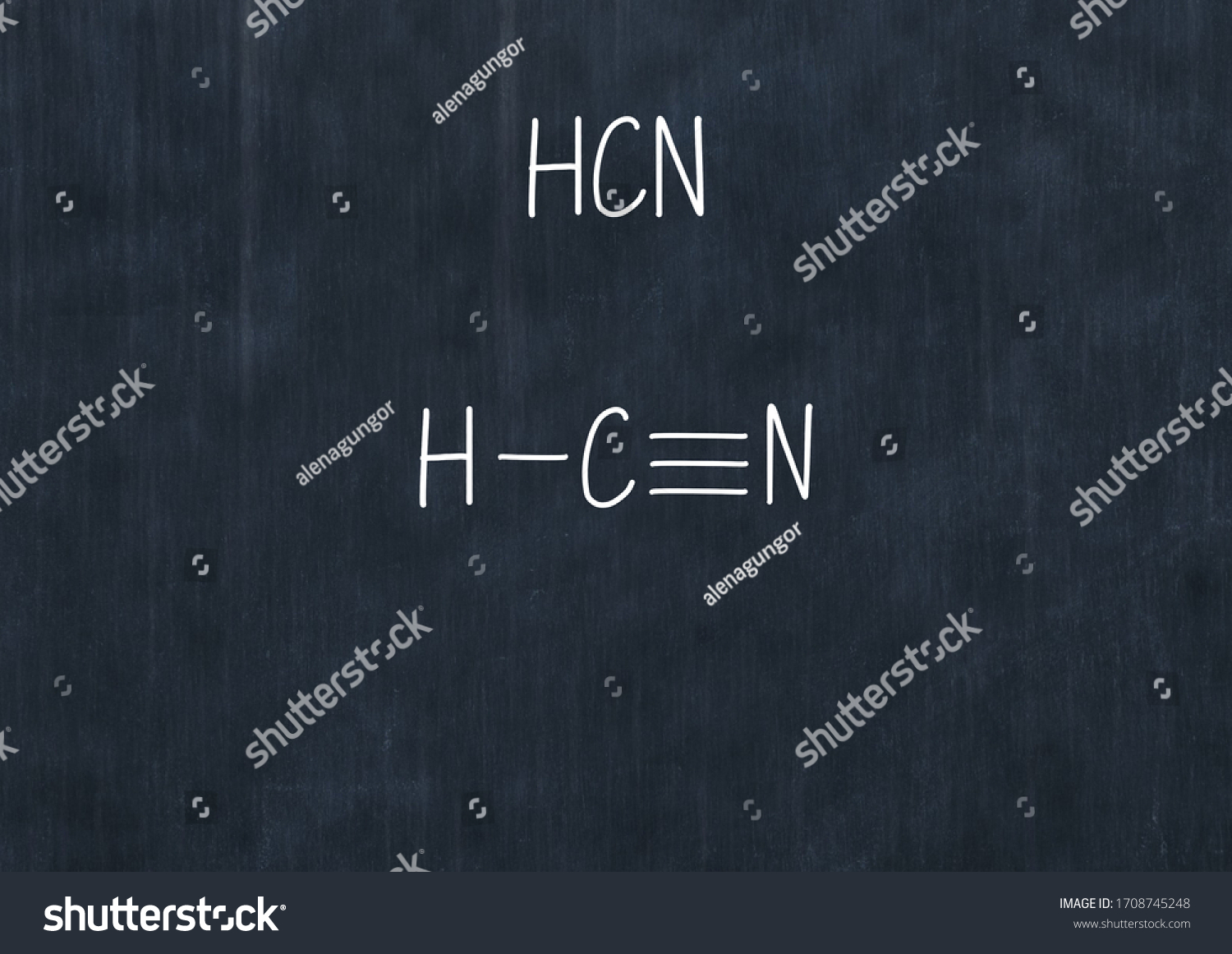 Hydrocyanic Acid Handwritten Chemical Formula On Stock Illustration