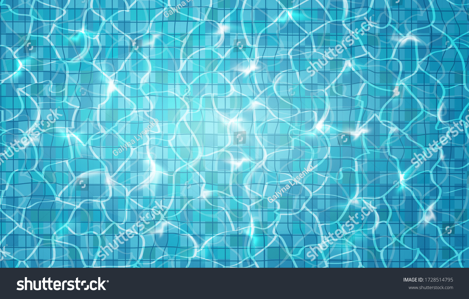 Swimming Pool Blue Water Ripples Highlights Stock Vector Royalty Free