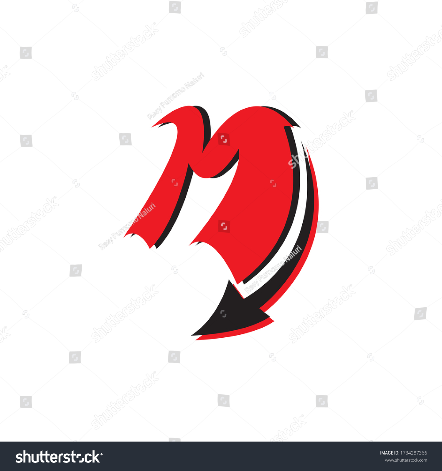 Letter M Arrow Logo Template Stock Vector Royalty Free