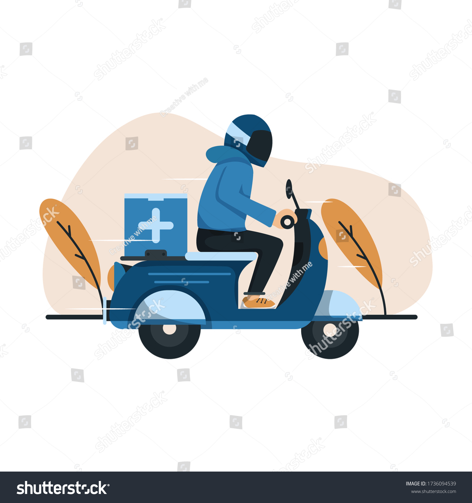 Pharmacy Delivery By Motorcycle Delivery Your Stock Vector Royalty