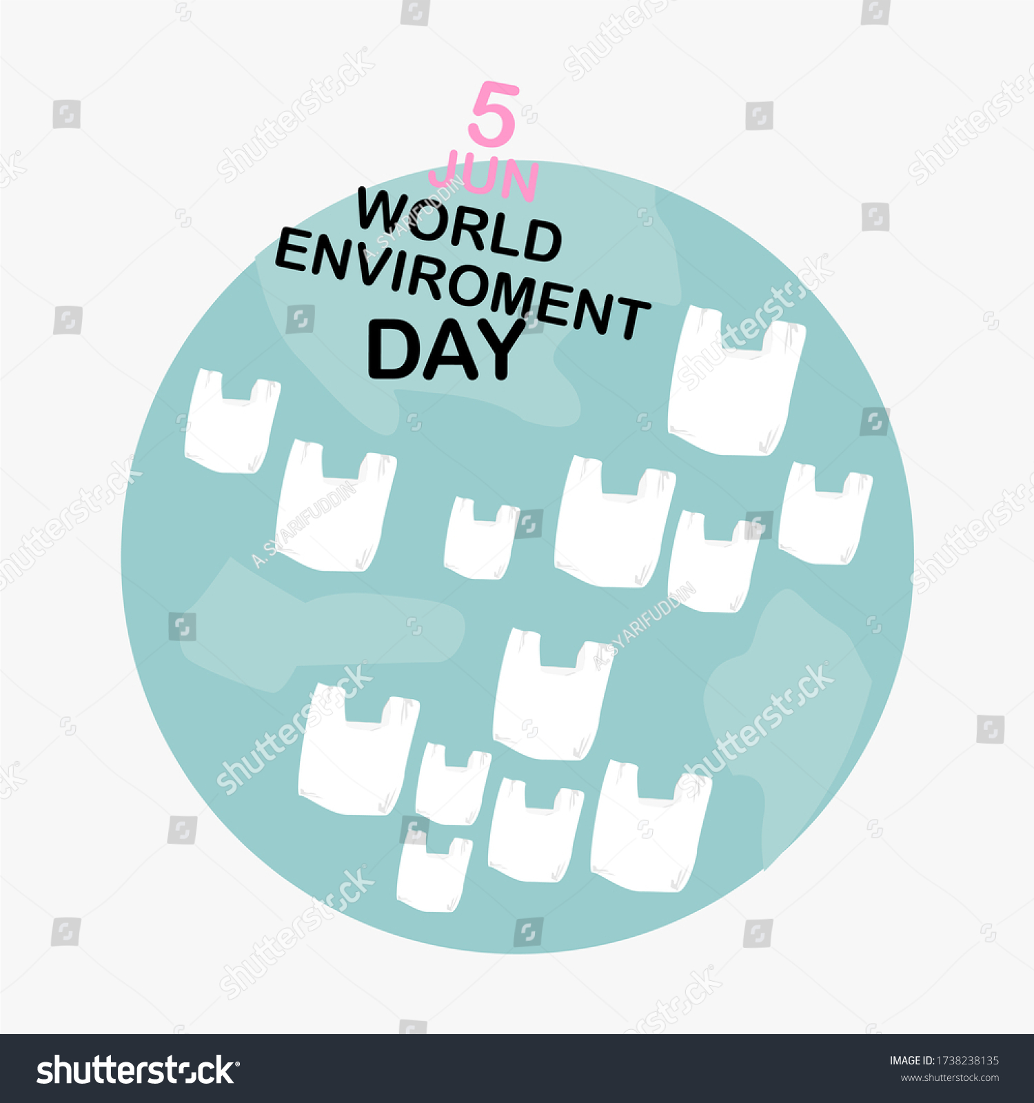 World Environment Day Plastic Waste Threats Stock Vector Royalty Free