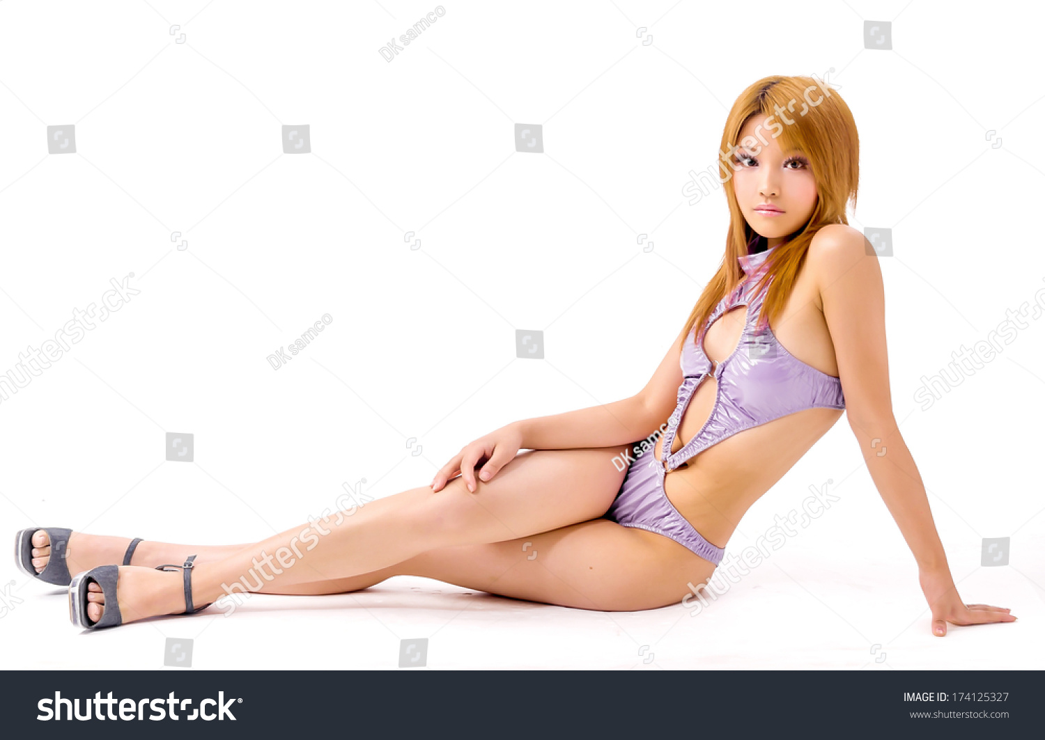 Isolated Asian Sexy Lingerie Woman Model Stock Photo