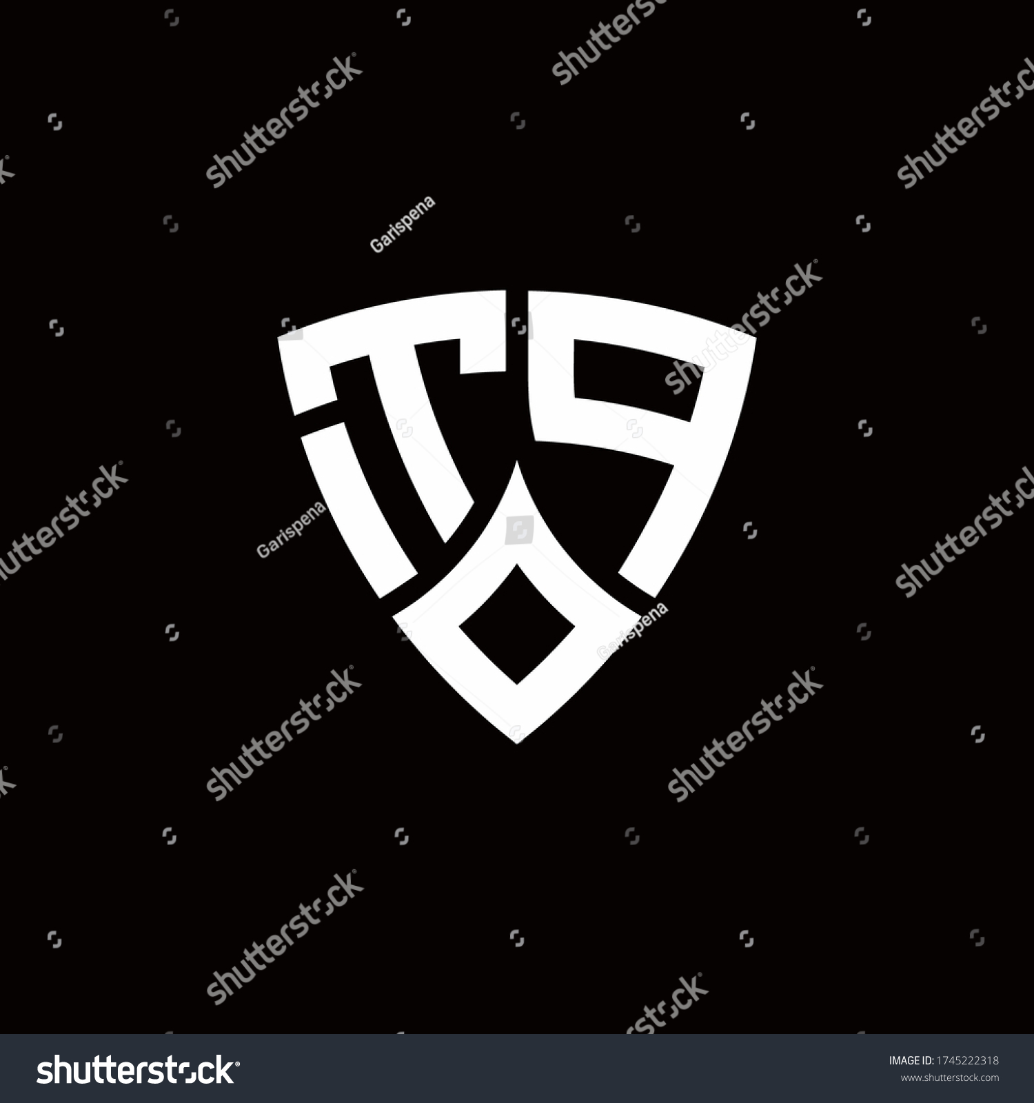 Tp Monogram Logo Modern Shield Style Stock Vector Royalty Free