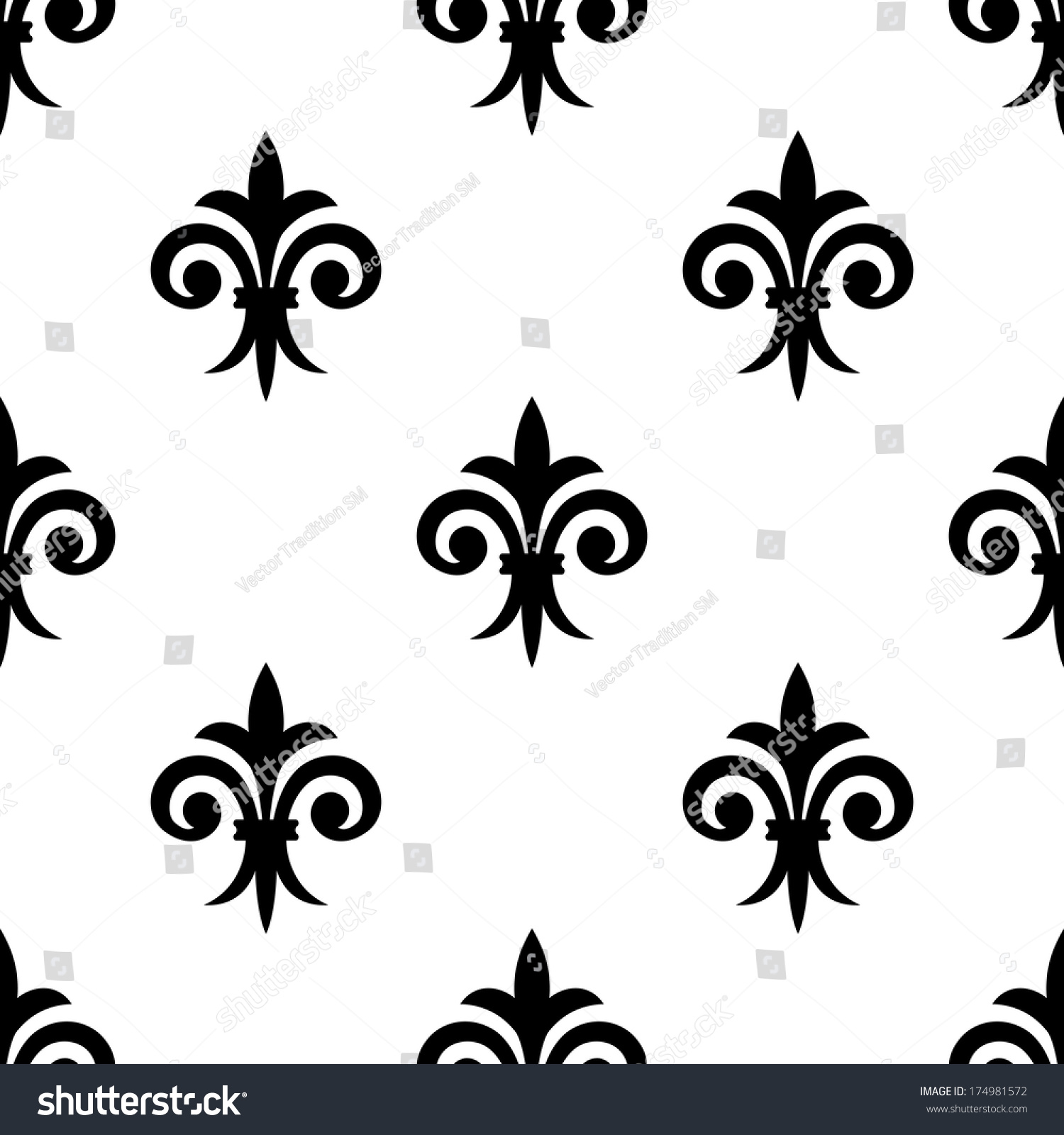 Fleur De Lys Seamless Pattern Background Stock Vector Royalty Free