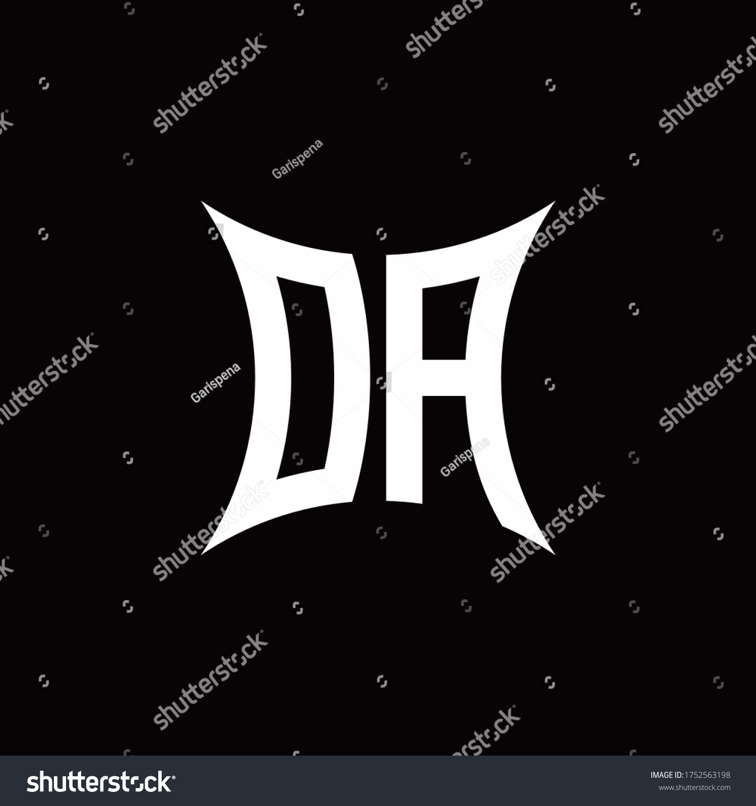 Da Monogram Logo Sharped Shape Design Stock Vector Royalty Free