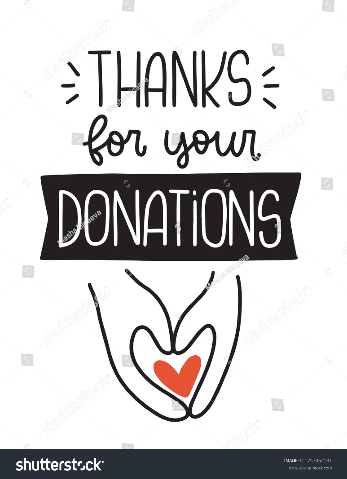 Thanks Your Donations Quote Vector Design Stock Vector Royalty Free