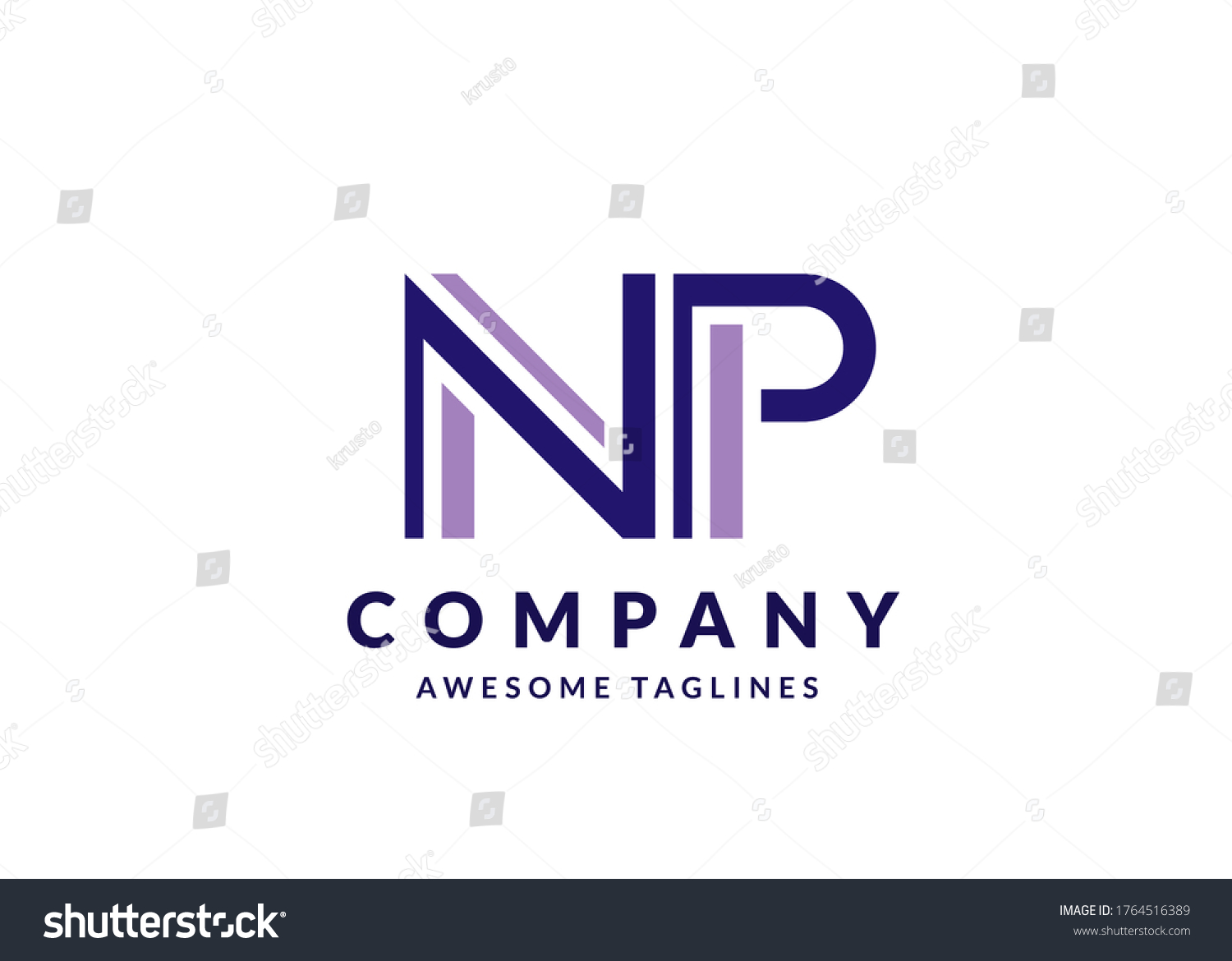 Initial Letter Np Logo Design Vector Stock Vector Royalty Free