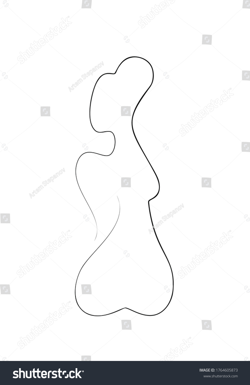 One Line Drawing Nude Female Body Stock Vector Royalty Free