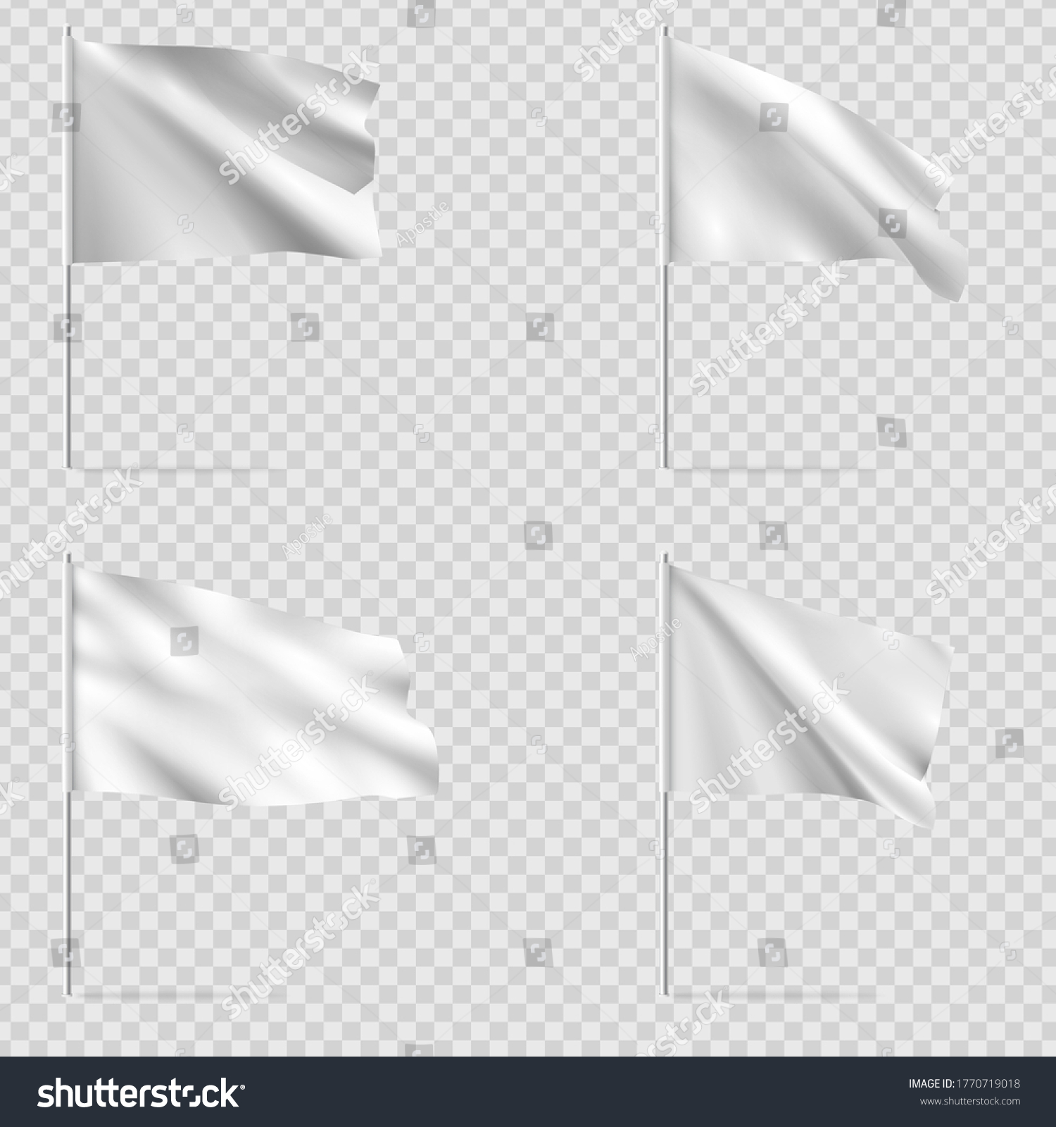 White Clean Horizontal Waving Template Flag Stock Vector Royalty Free