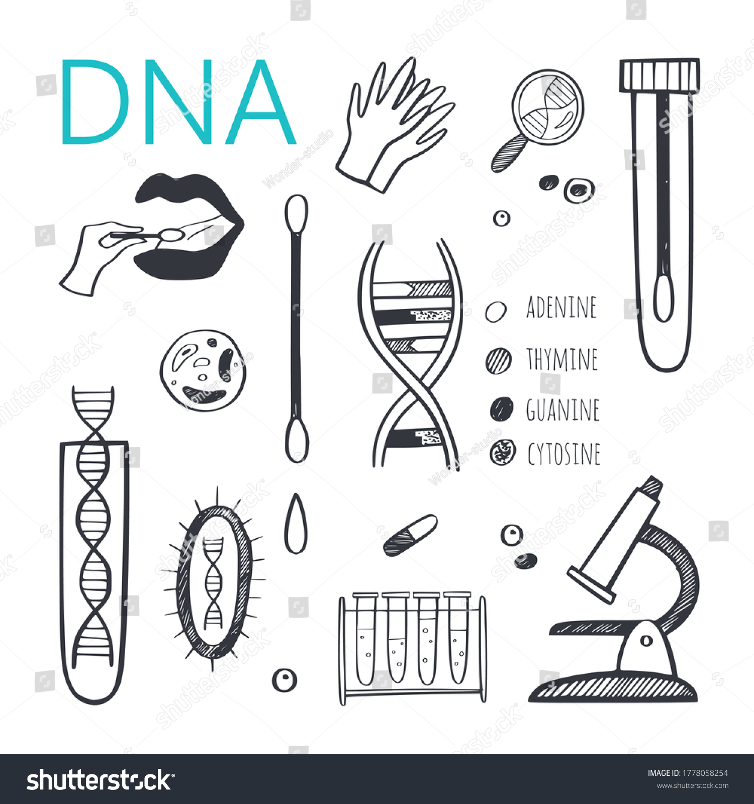 Genetic Engineering Medical Research Vector Infographic Stock Vector