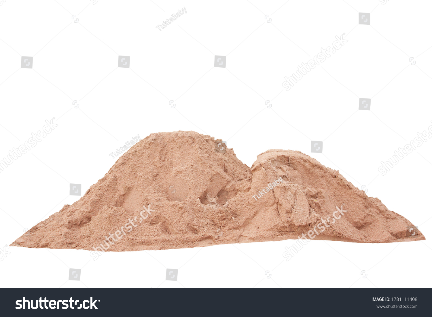 Pile Wet Sand Construction Site Isolated Stock Photo