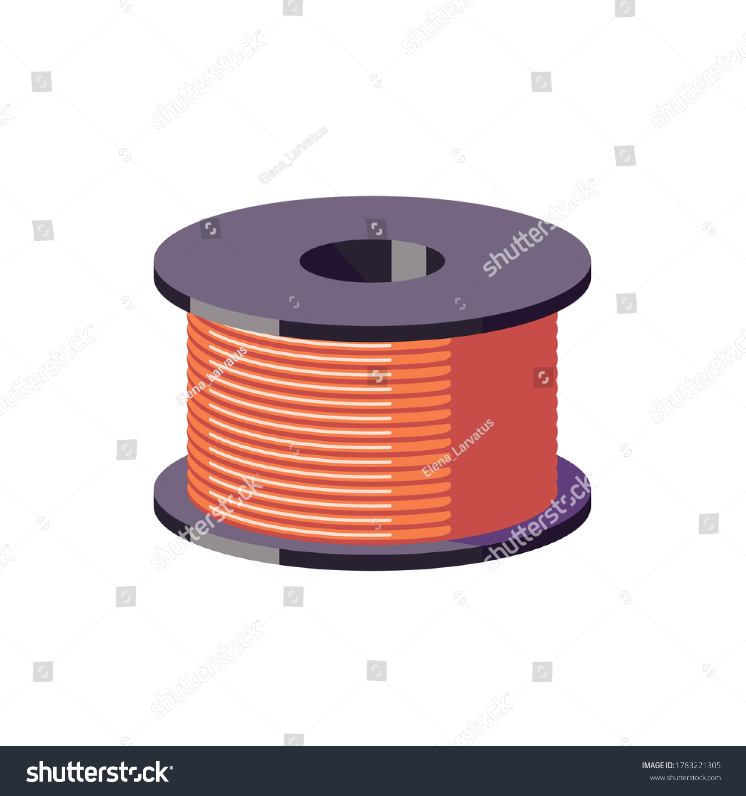 Metal Orange Wire Spool Coils Orange Stock Vector Royalty Free