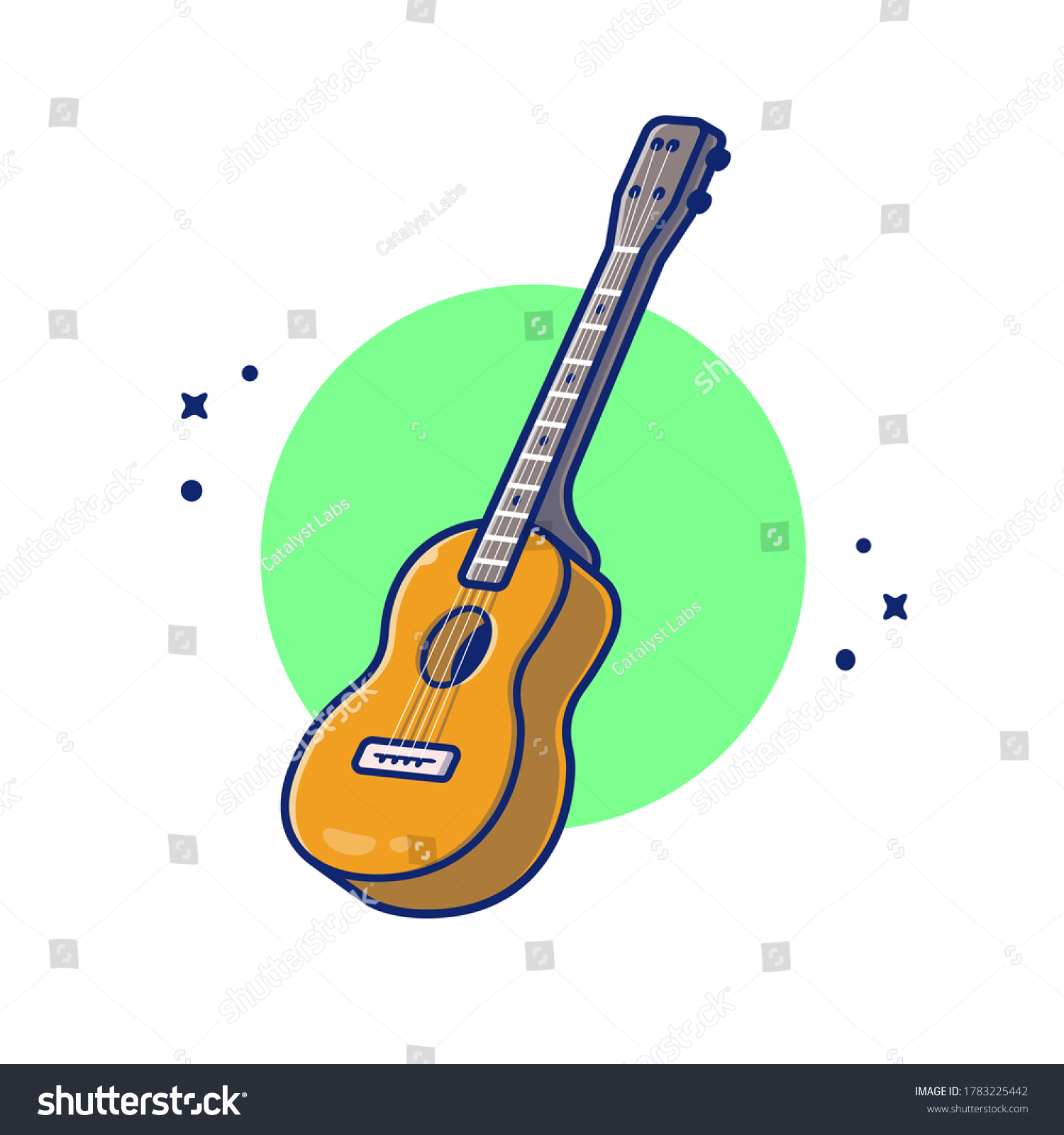 Guitar Accoustic Music Cartoon Vector Icon Stock Vector Royalty Free