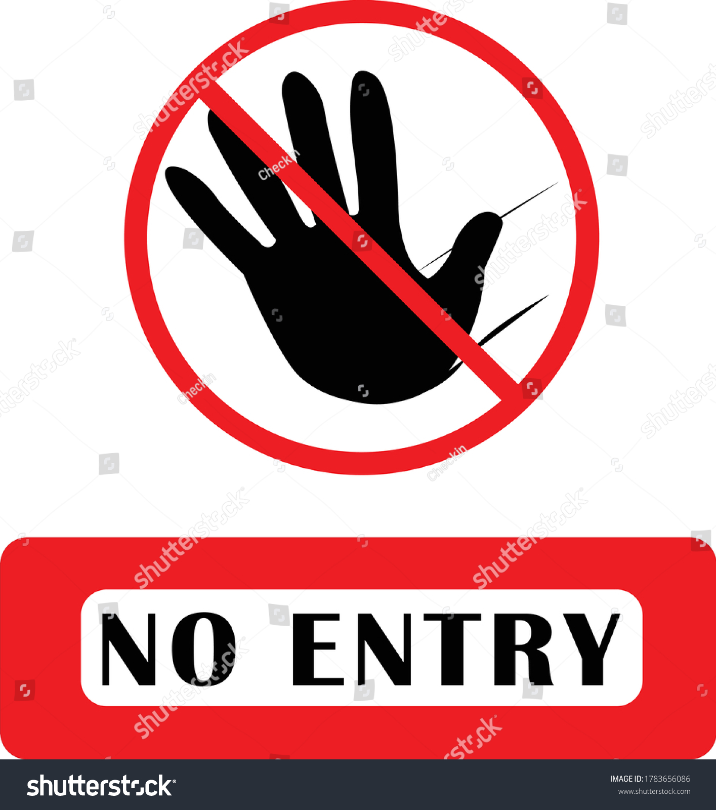 Vektor Stok No Entry Sign No Access Unauthorized Tanpa Royalti