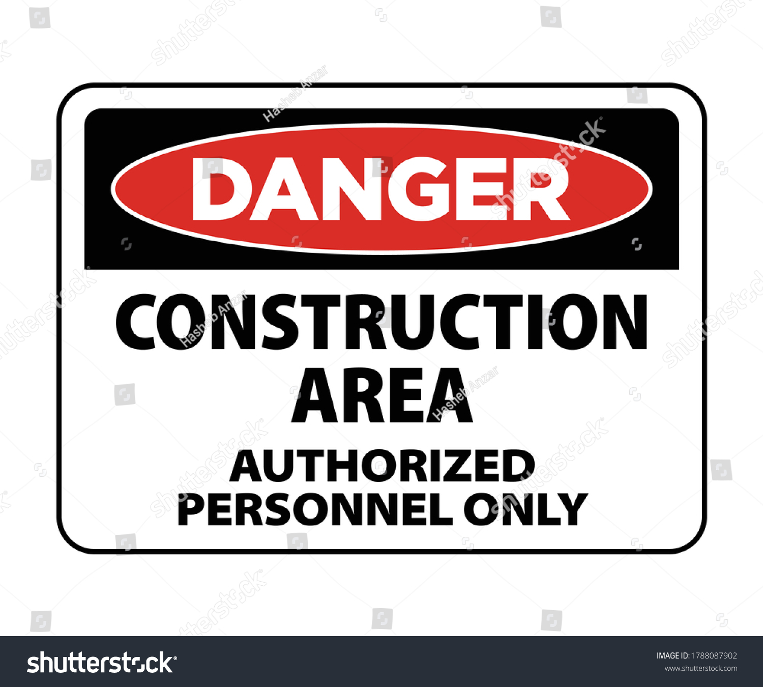 Danger Do Not Enter Construction Area Stock Vector Royalty Free