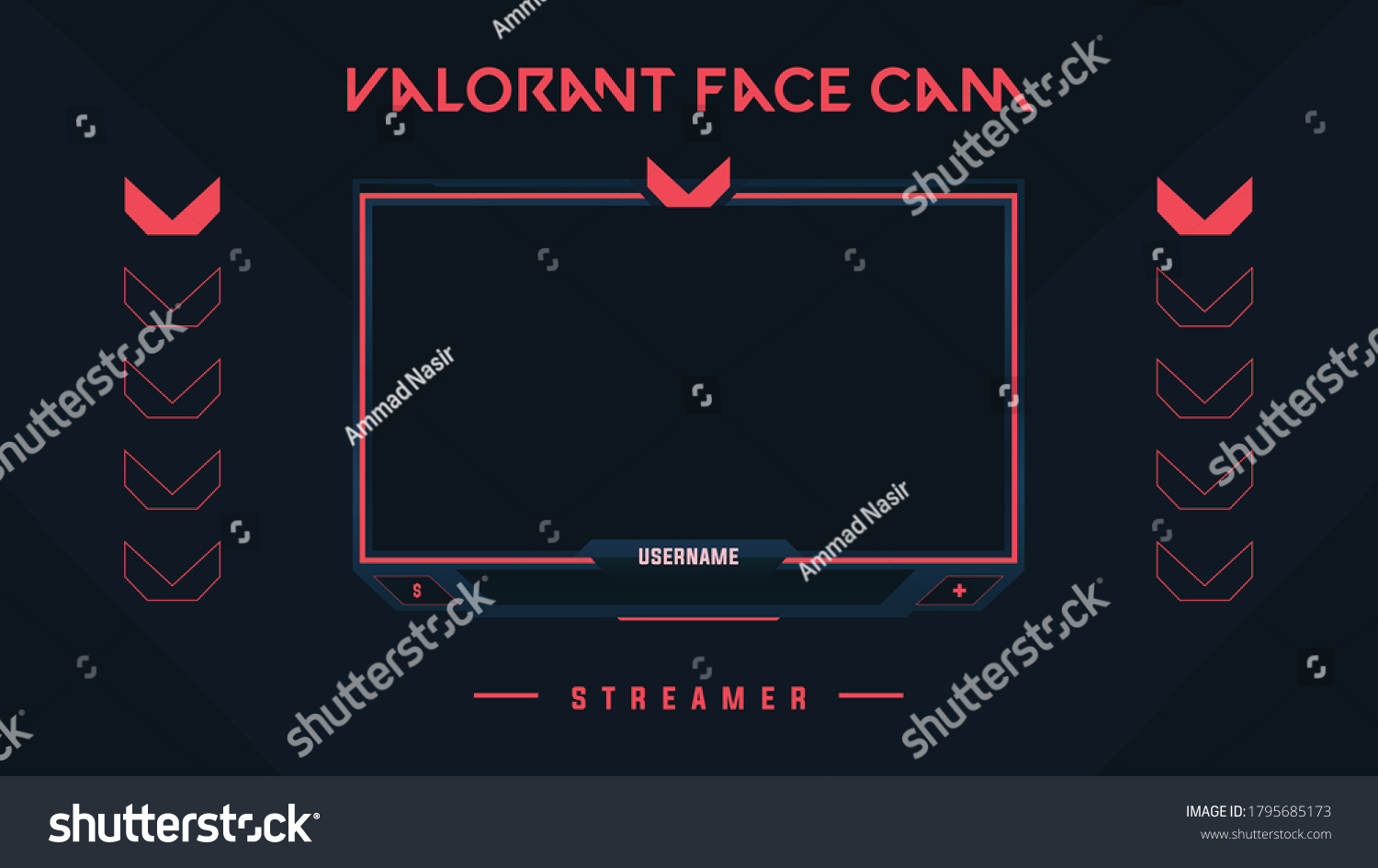 Face Cam Web Camera Frame Gaming Stock Vector Royalty Free