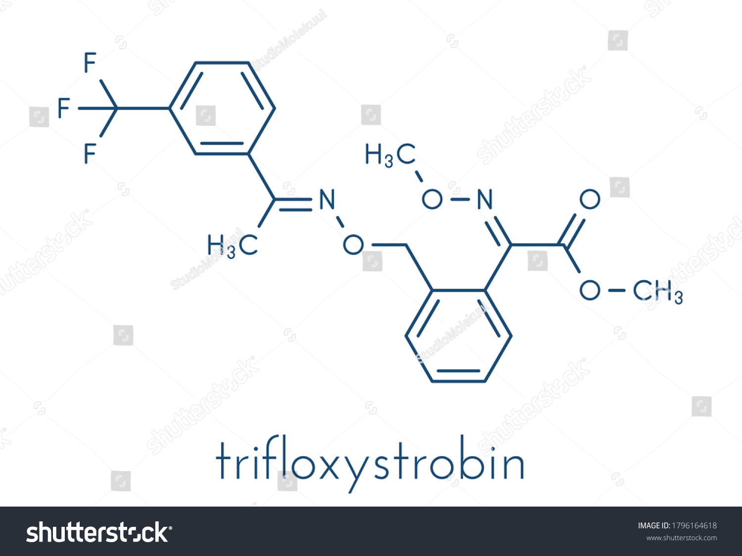 Trifloxystrobin Fungicide Molecule Skeletal Formula Stock Vector