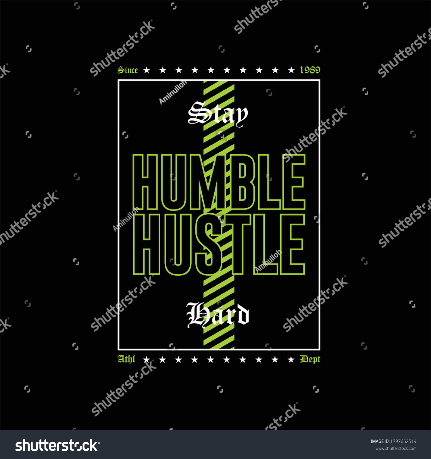 Stay Humble Hustle Hard Slogan Athl Stock Vector Royalty Free