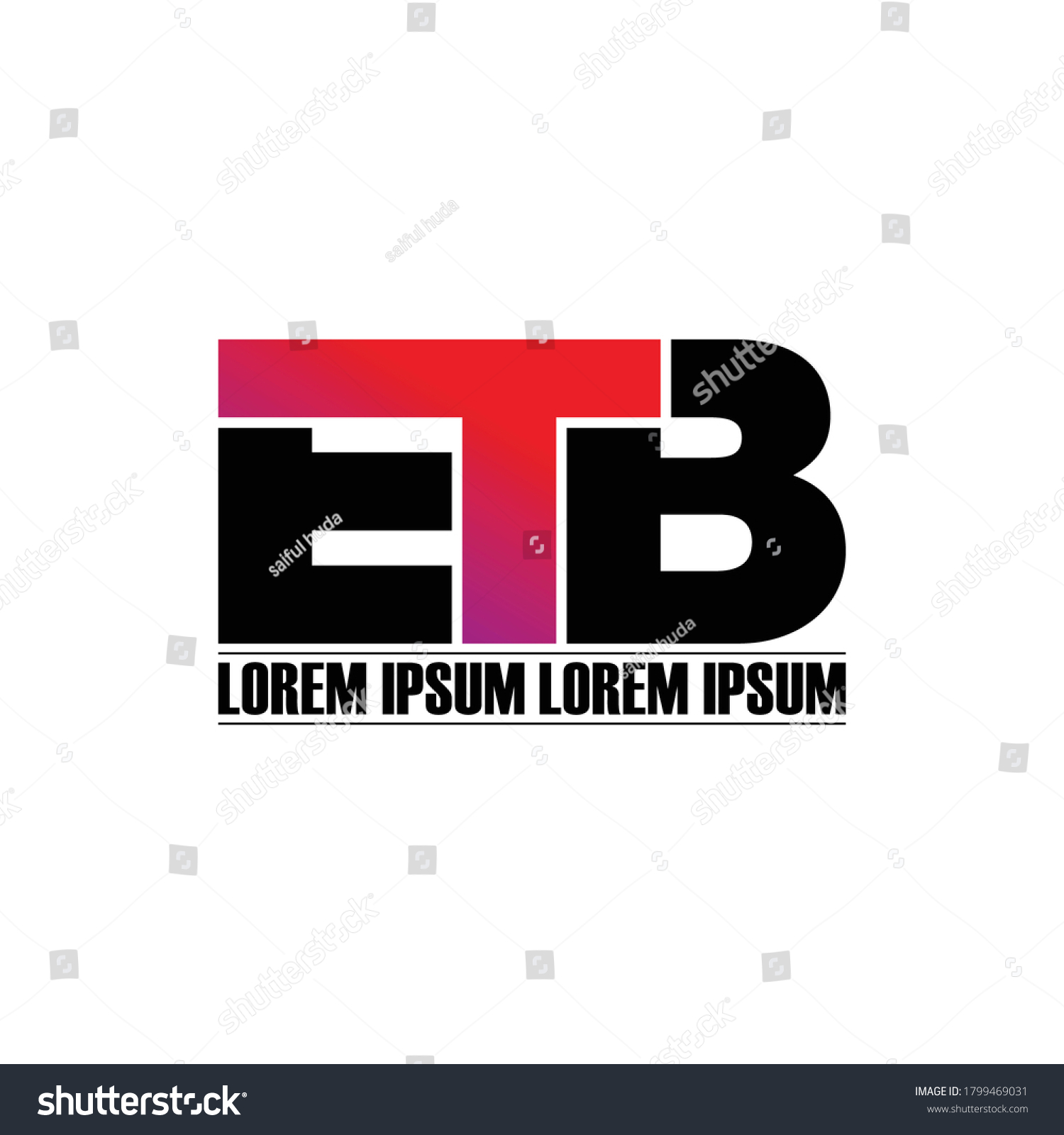 Etb Letter Monogram Logo Design Vector Stock Vector Royalty Free