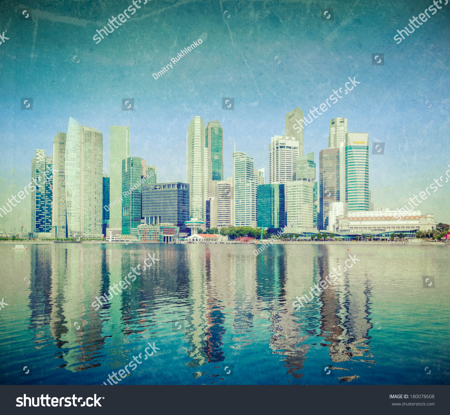 Modern City Skyline Business District Downtown Stock Photo