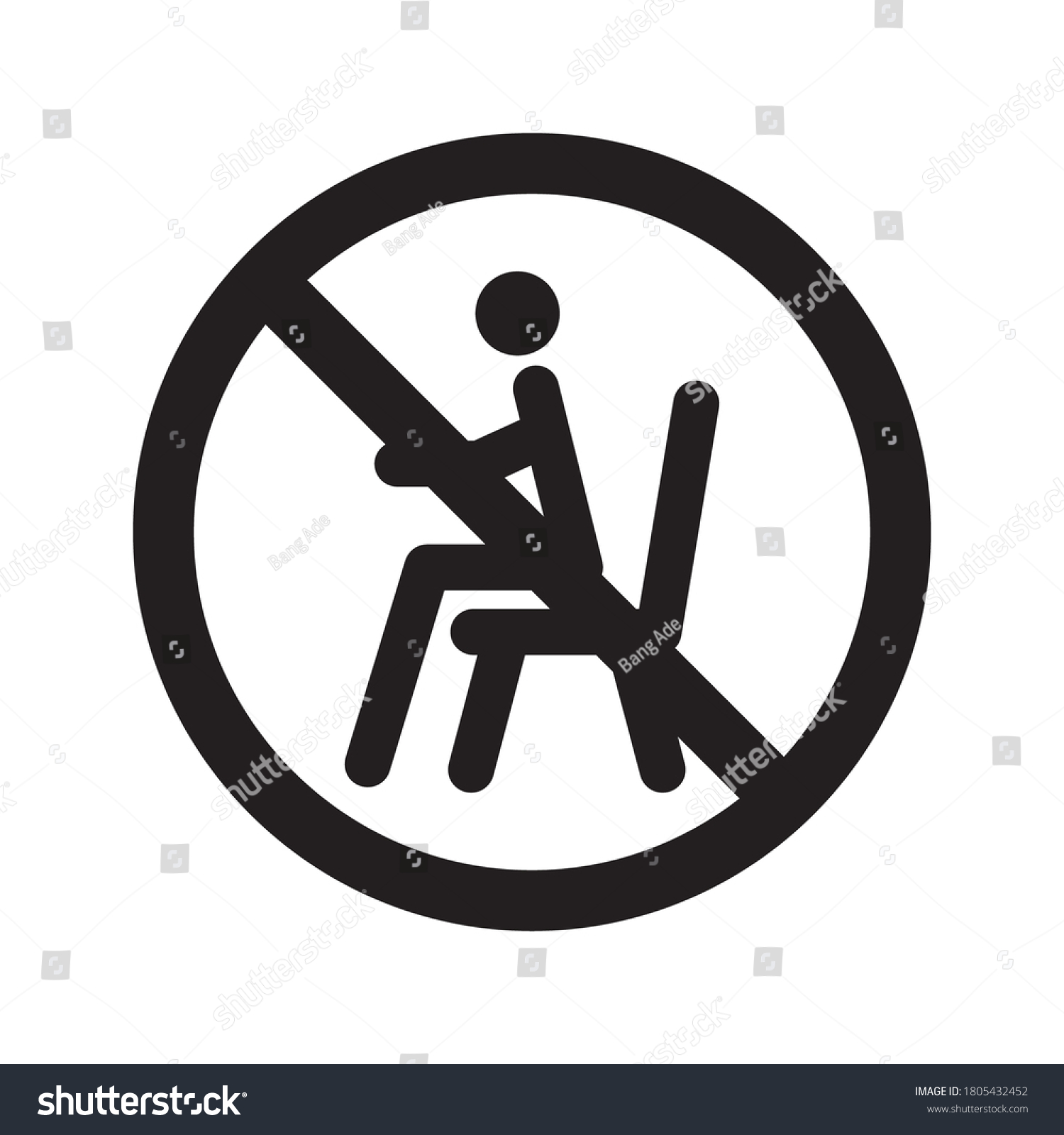 No Sitting Do Not Sit On Stock Vector Royalty Free 1805432452