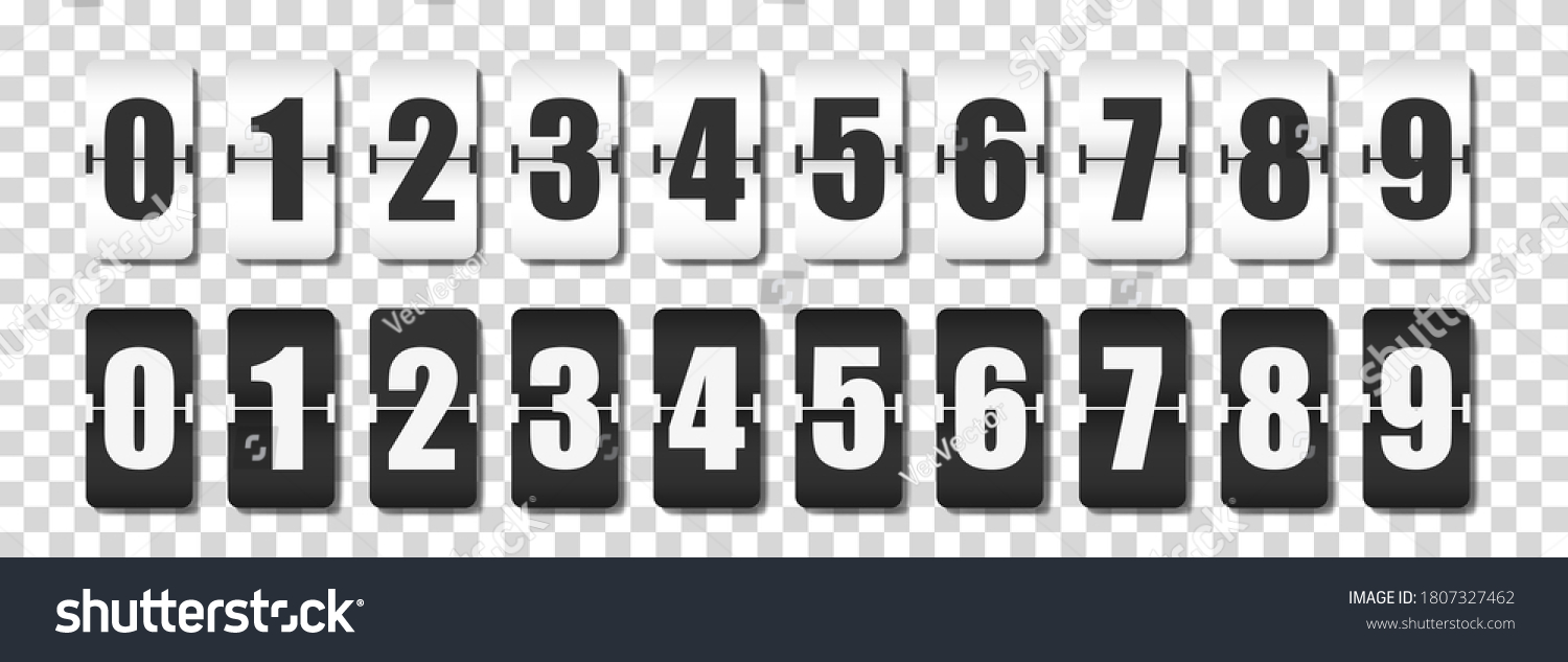 Countdown Numbers Flip Counter Retro Style Stock Vector Royalty Free