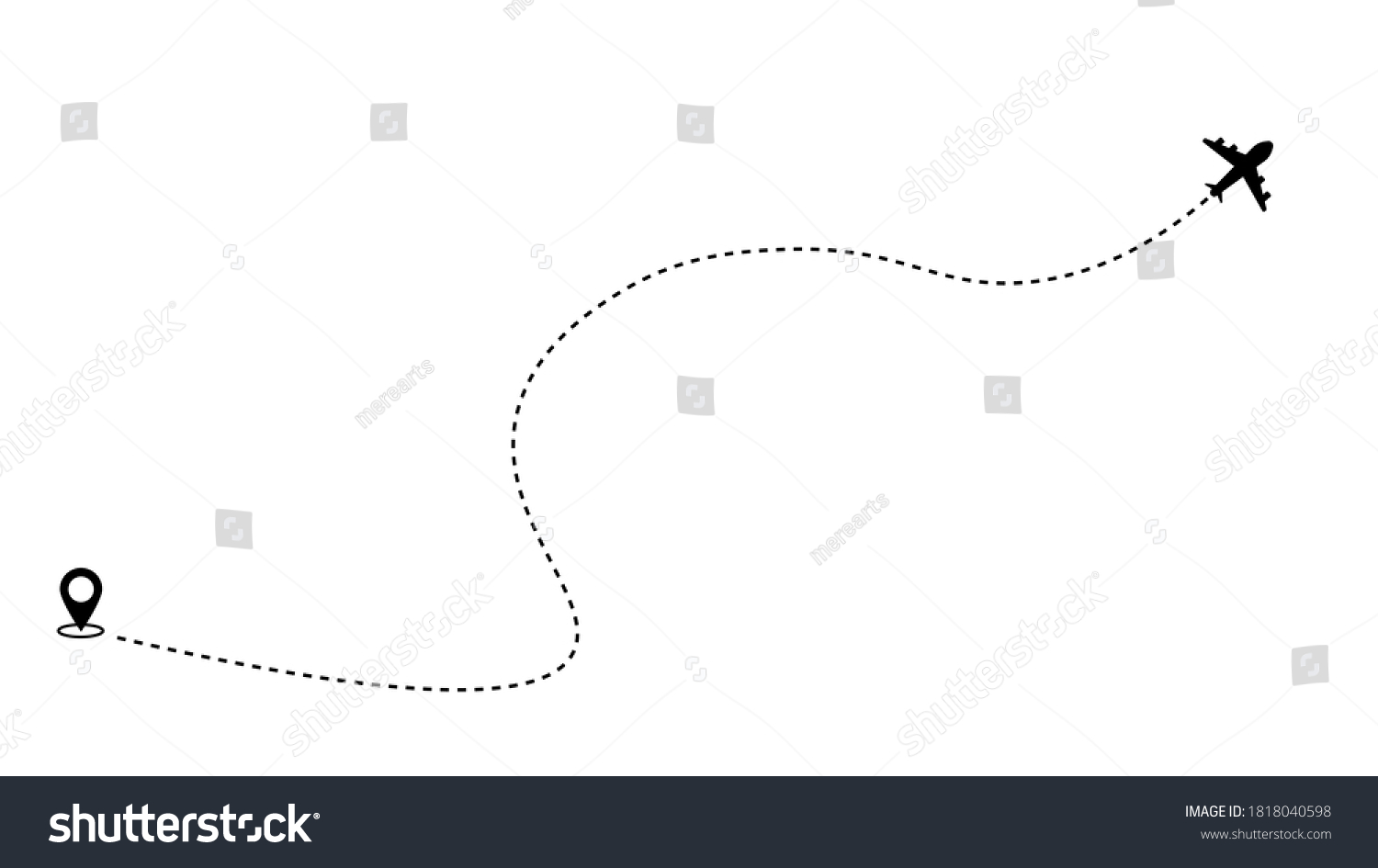 Aircraft Trail Dotted Line Traveler Tracks Stock Illustration