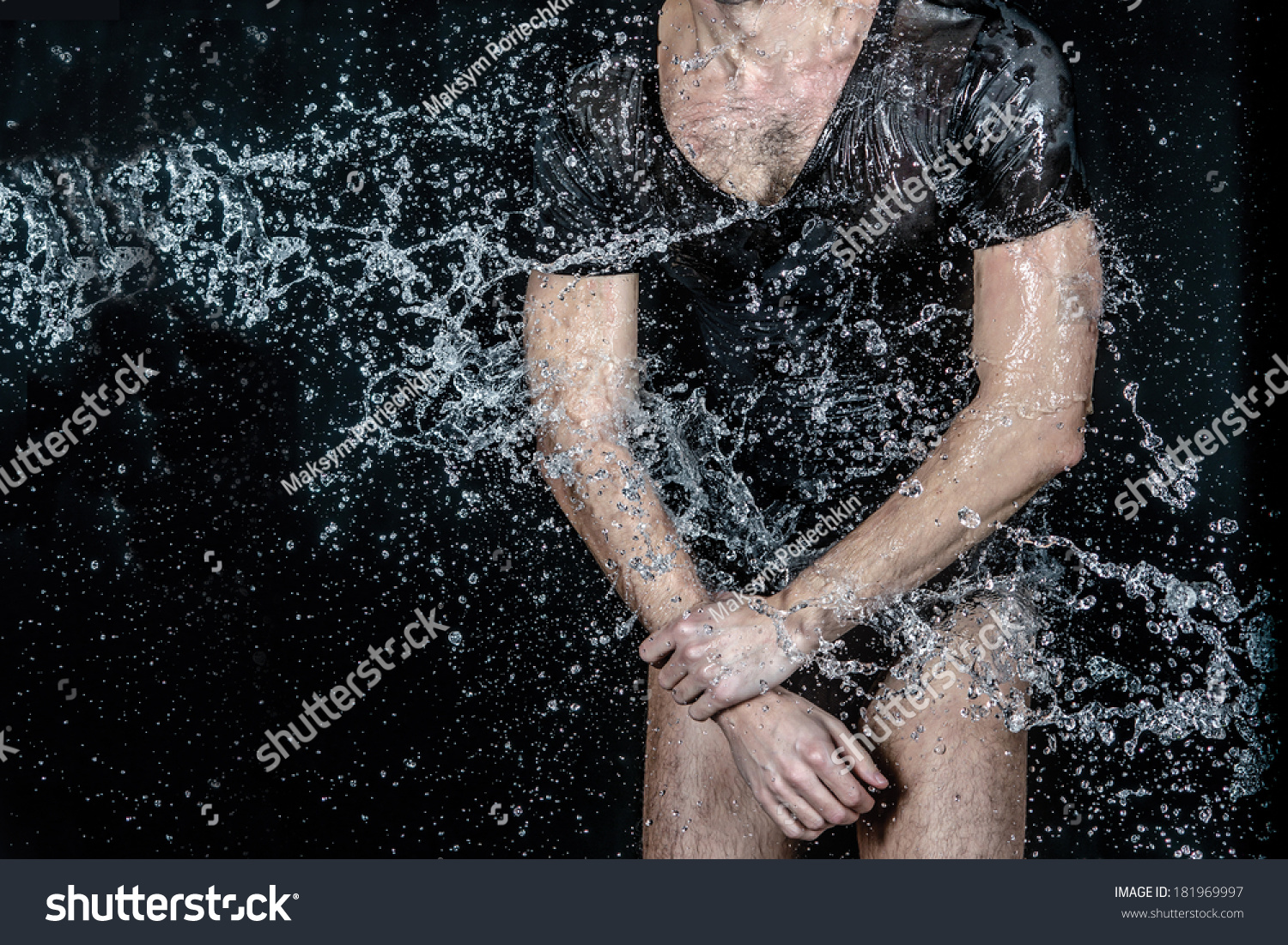 Nude Men Water Splash Liquid Nude库存照片181969997 Shutterstock