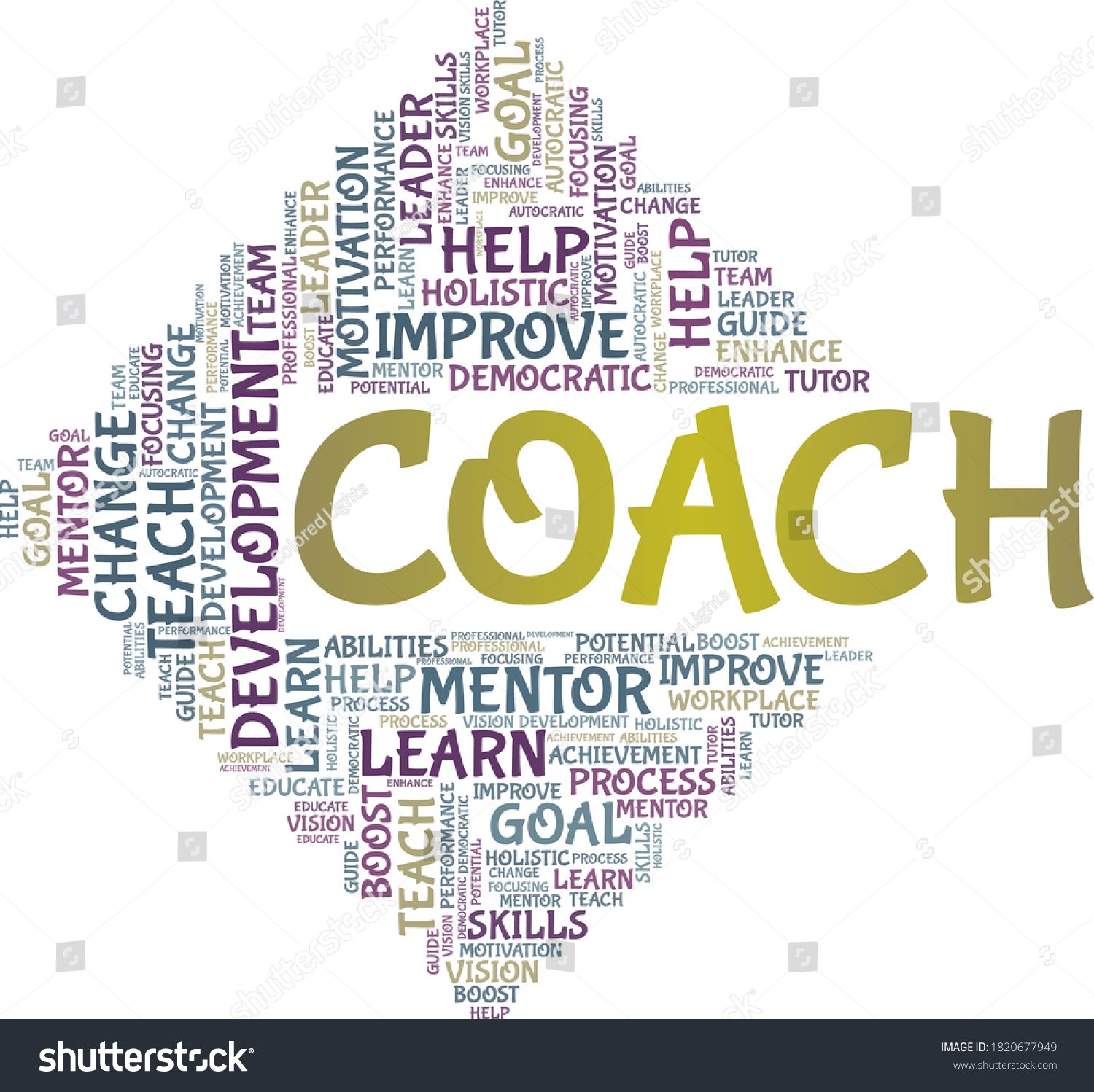 Coach Vector Illustration Word Cloud Isolated Stock Vector Royalty