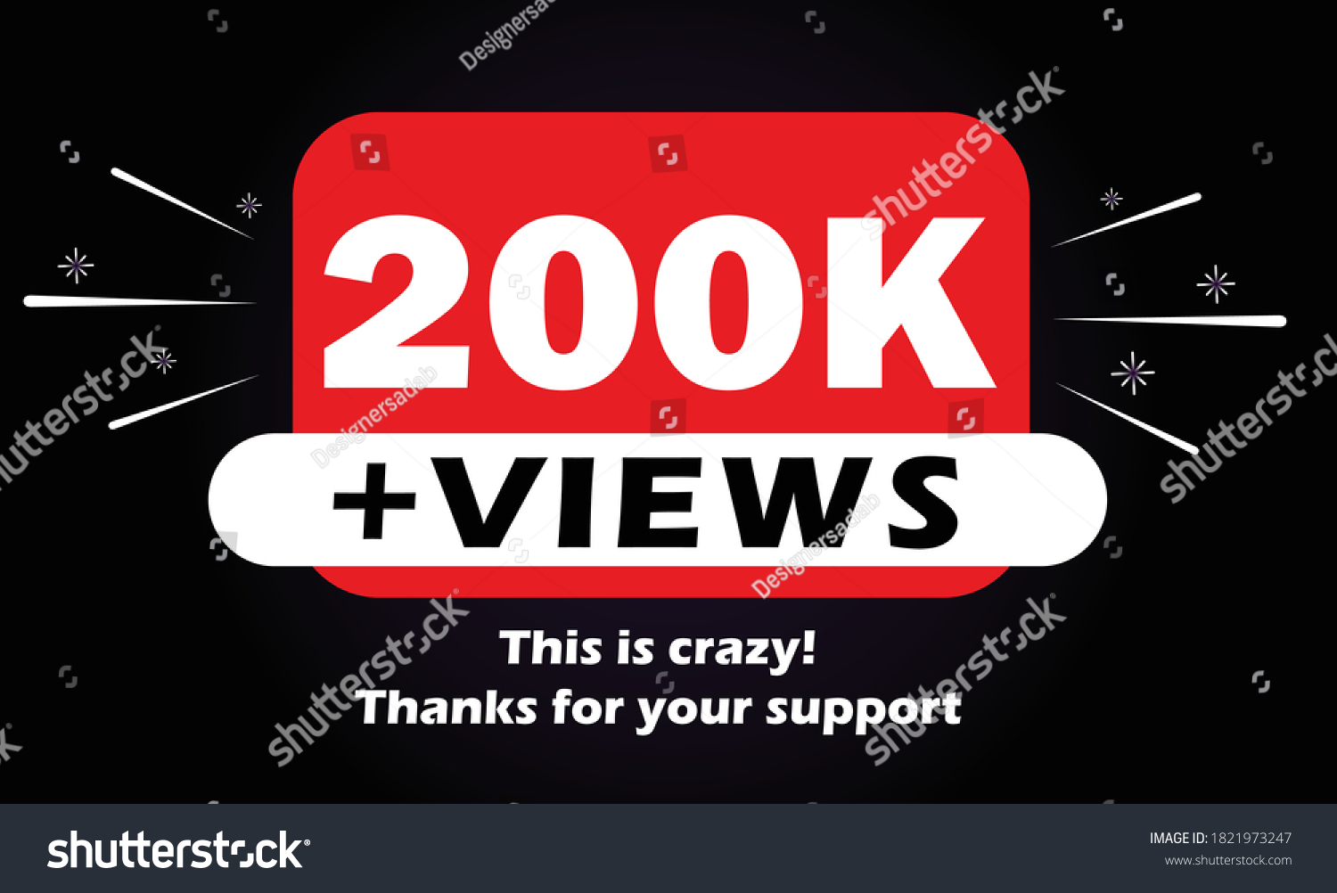 Vektor Stok 200k Views Celebration Background Design 200k Tanpa