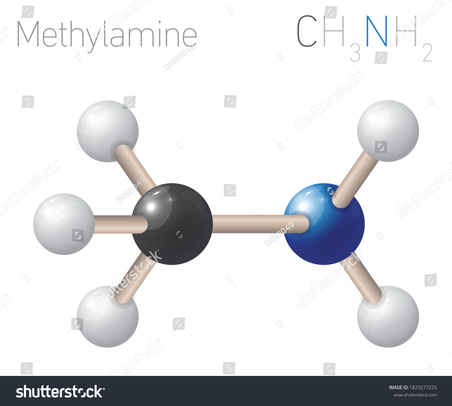 Methylamine Ch3nh2 Structural Chemical Formula Molecule Stock Vector