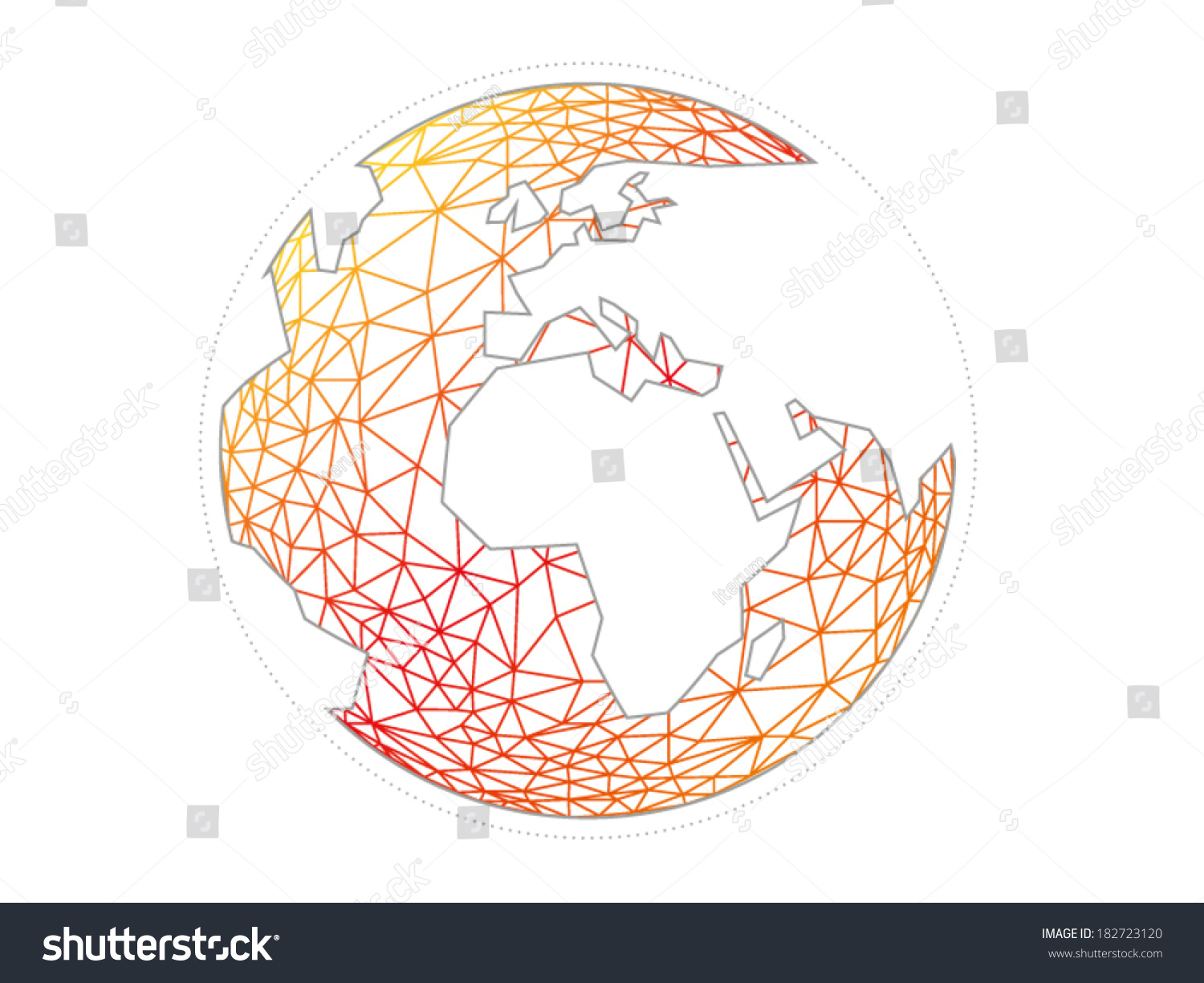 Colorful Geometric Abstract Earth Globe Sphere Stock Vector Royalty