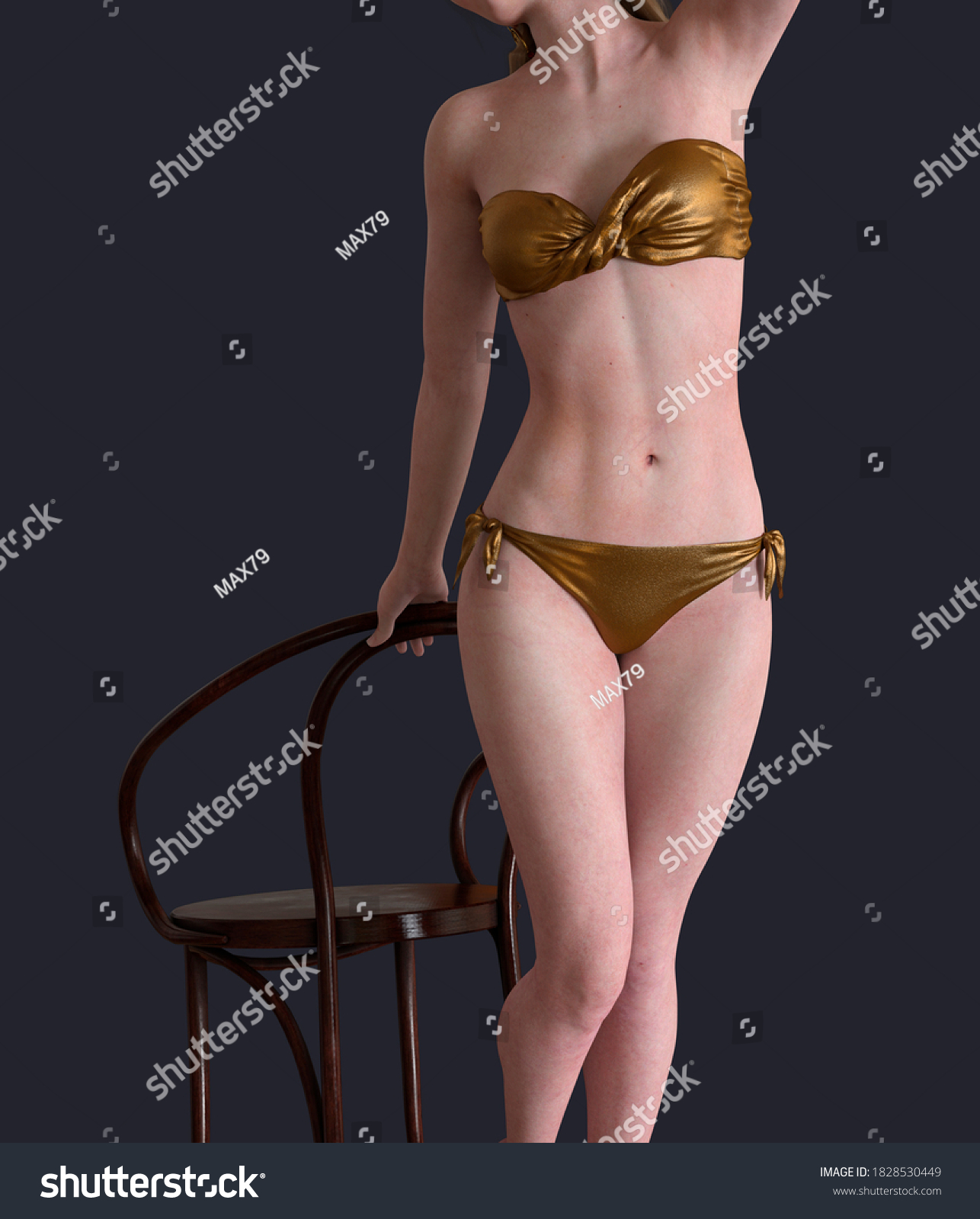 Sexy Beauty Woman Posing Bikini Swimsuit Stock Illustration Shutterstock