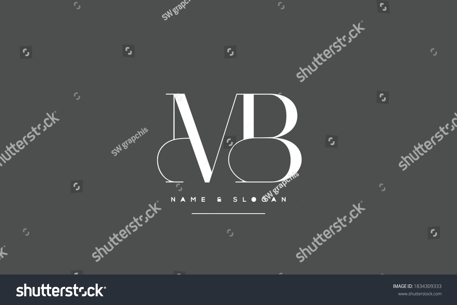 Mbbm M B Abstract Letters Logo Stock Vector Royalty Free 1834309333