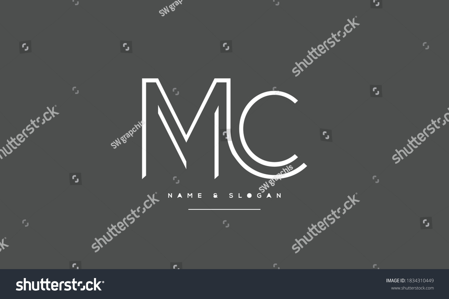 Mccm M C Abstract Letters Logo Stock Vector Royalty Free