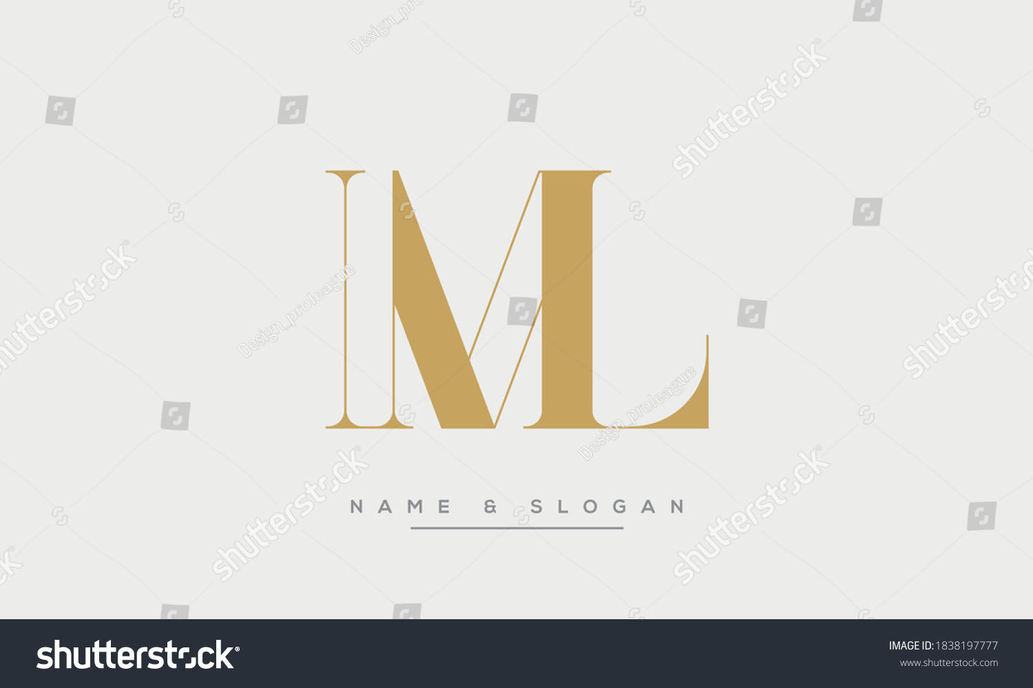 Ml Lm Abstract Letters Monogram Logo Stock Vector Royalty Free