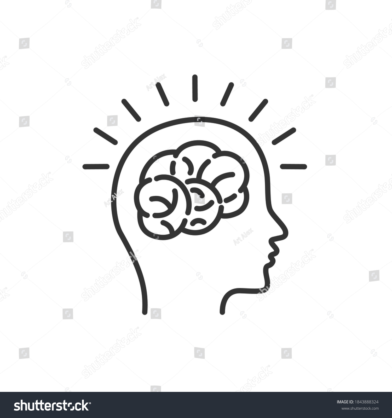 Silhouette Head Brain Concept Idea Vector Stock Vector Royalty Free