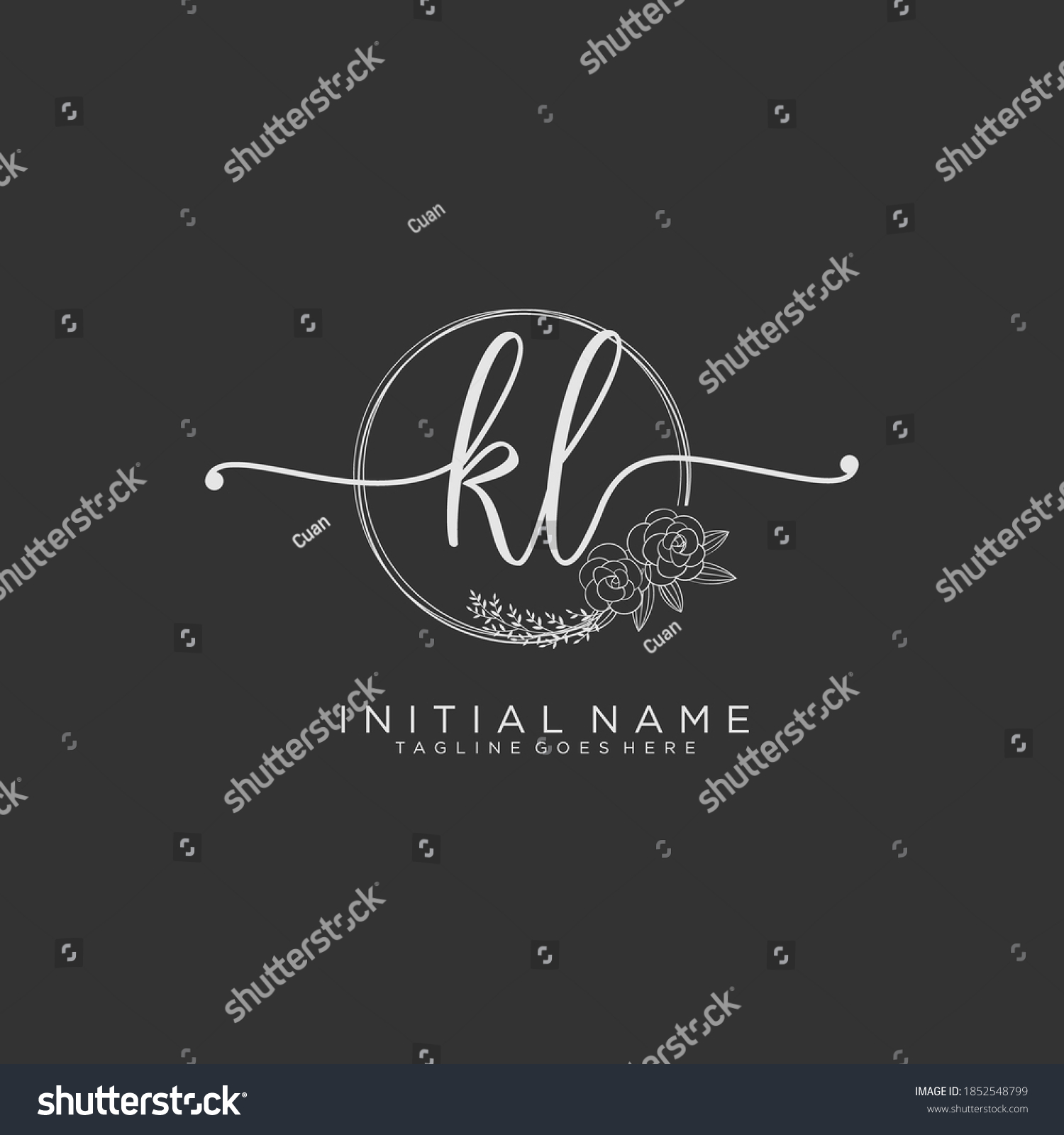 Kl Initial Handwriting Logo Vector Stock Vector Royalty Free