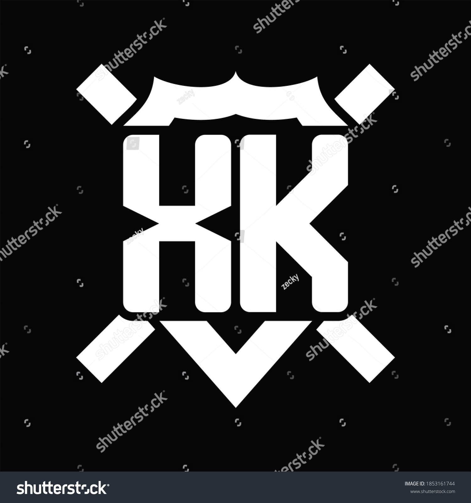 Xk Logo Monogram Isolated On Shield Stock Vector Royalty Free